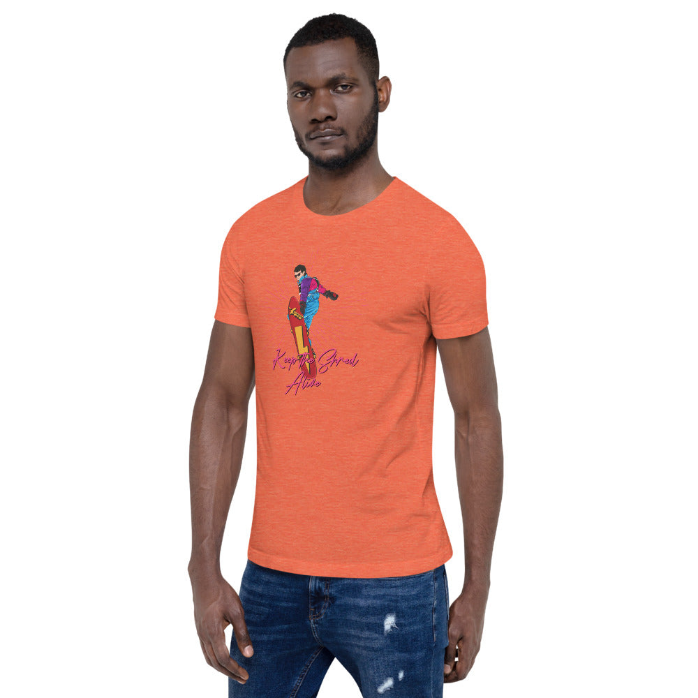 Keep The Shred Alive, Snowboarding Short-Sleeve Unisex T-Shirt - Powderaddicts