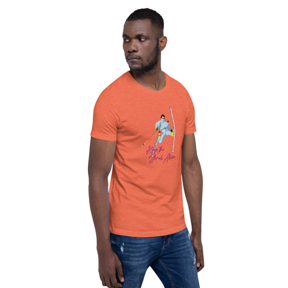 Keep The Shred Alive, Skiing Short-Sleeve Unisex T-Shirt - Powderaddicts