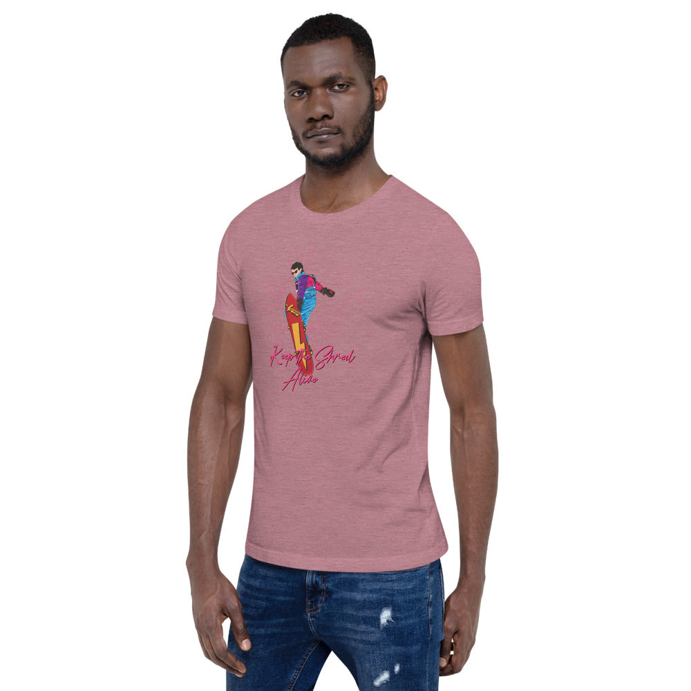 Keep The Shred Alive, Snowboarding Short-Sleeve Unisex T-Shirt - Powderaddicts