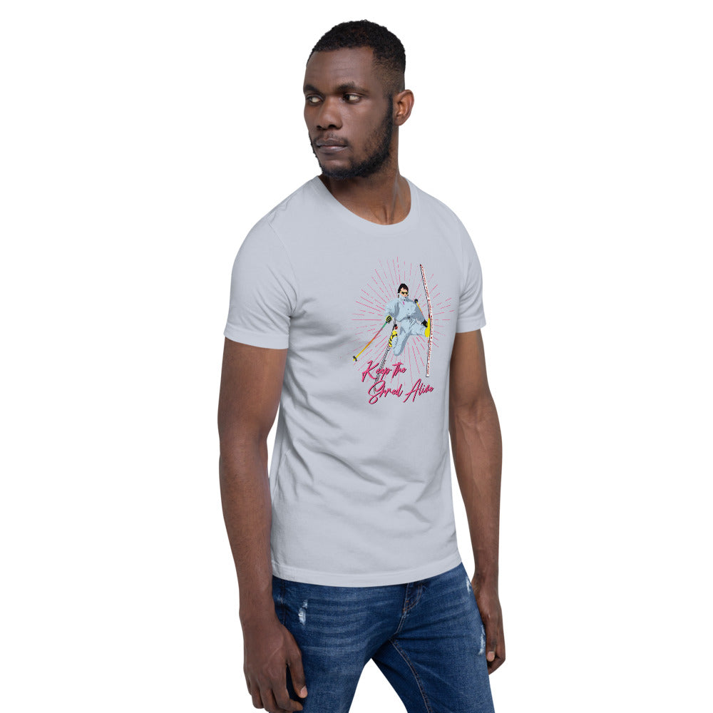 Keep The Shred Alive, Skiing Short-Sleeve Unisex T-Shirt - Powderaddicts