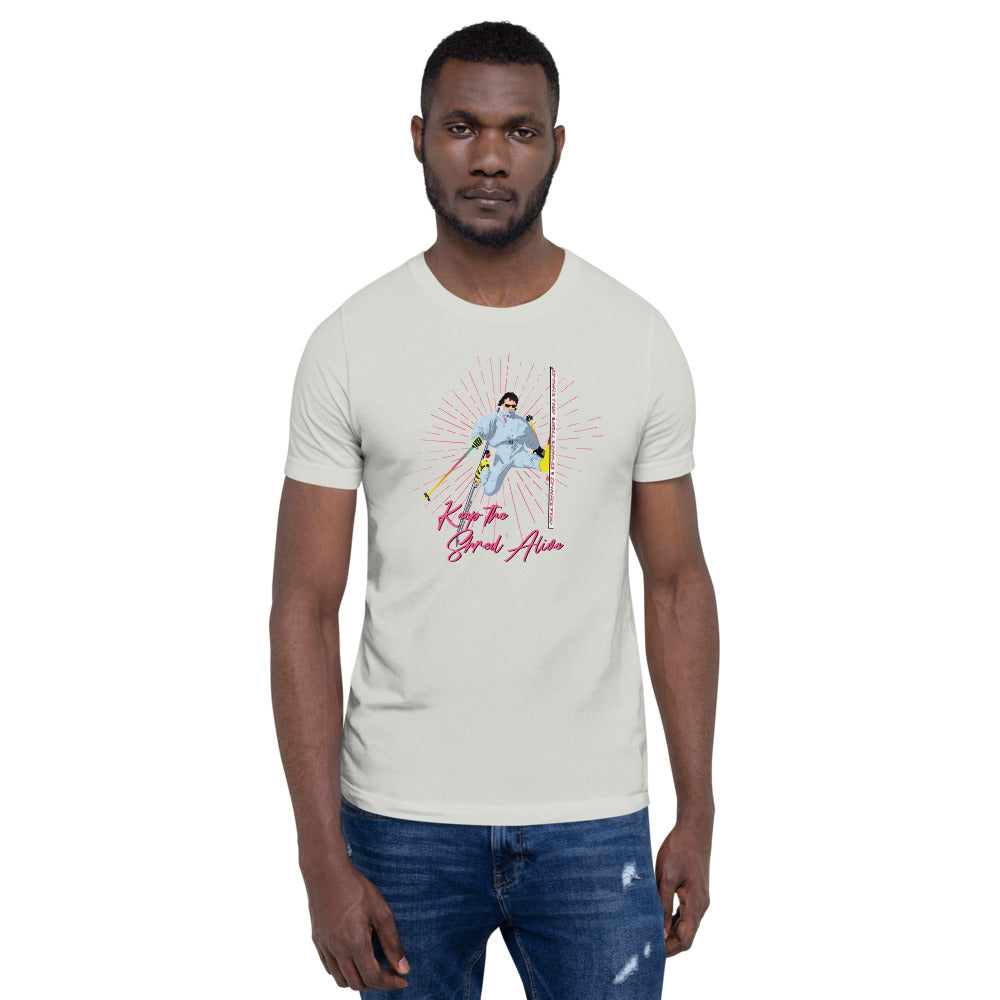Keep The Shred Alive, Skiing Short-Sleeve Unisex T-Shirt - Powderaddicts