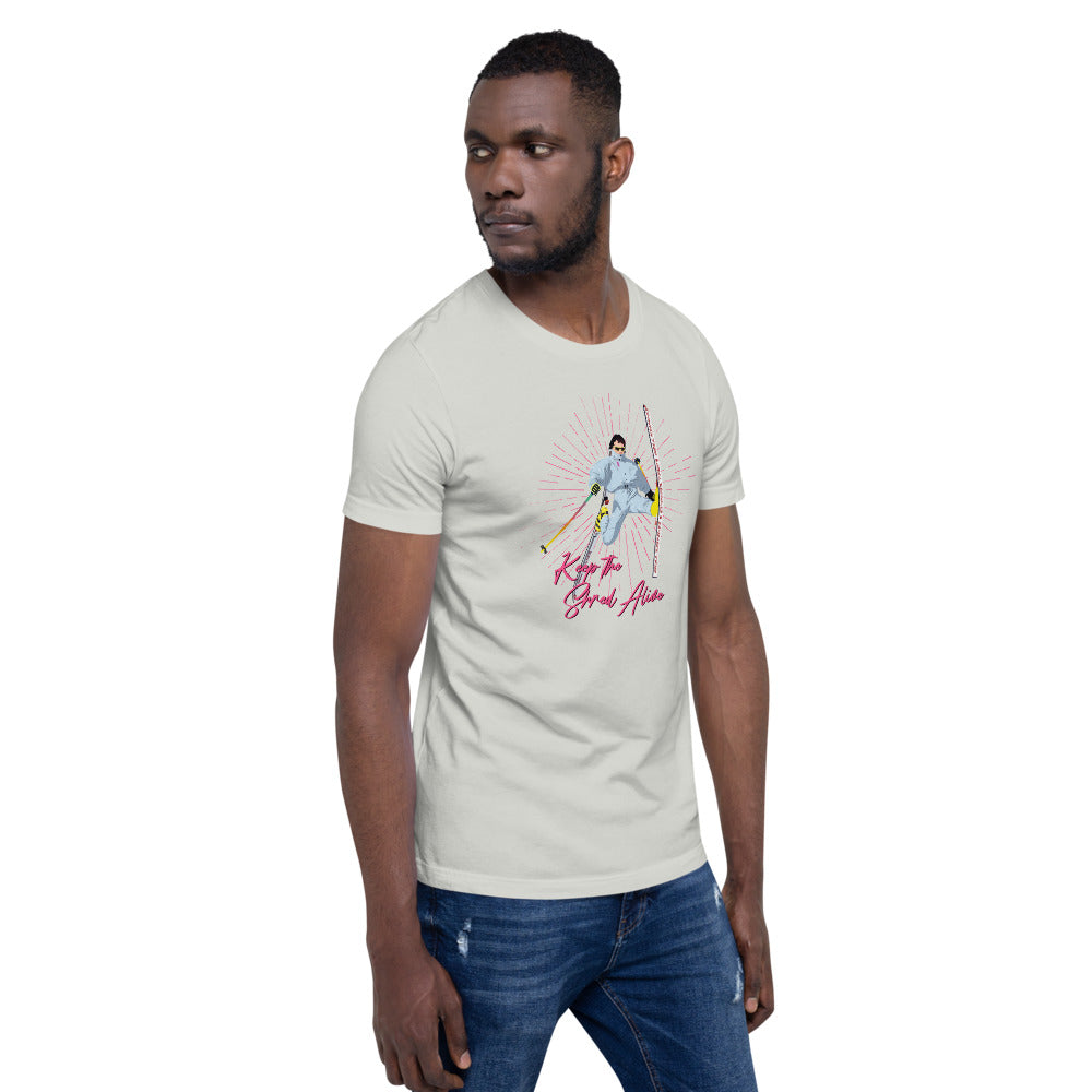 Keep The Shred Alive, Skiing Short-Sleeve Unisex T-Shirt - Powderaddicts