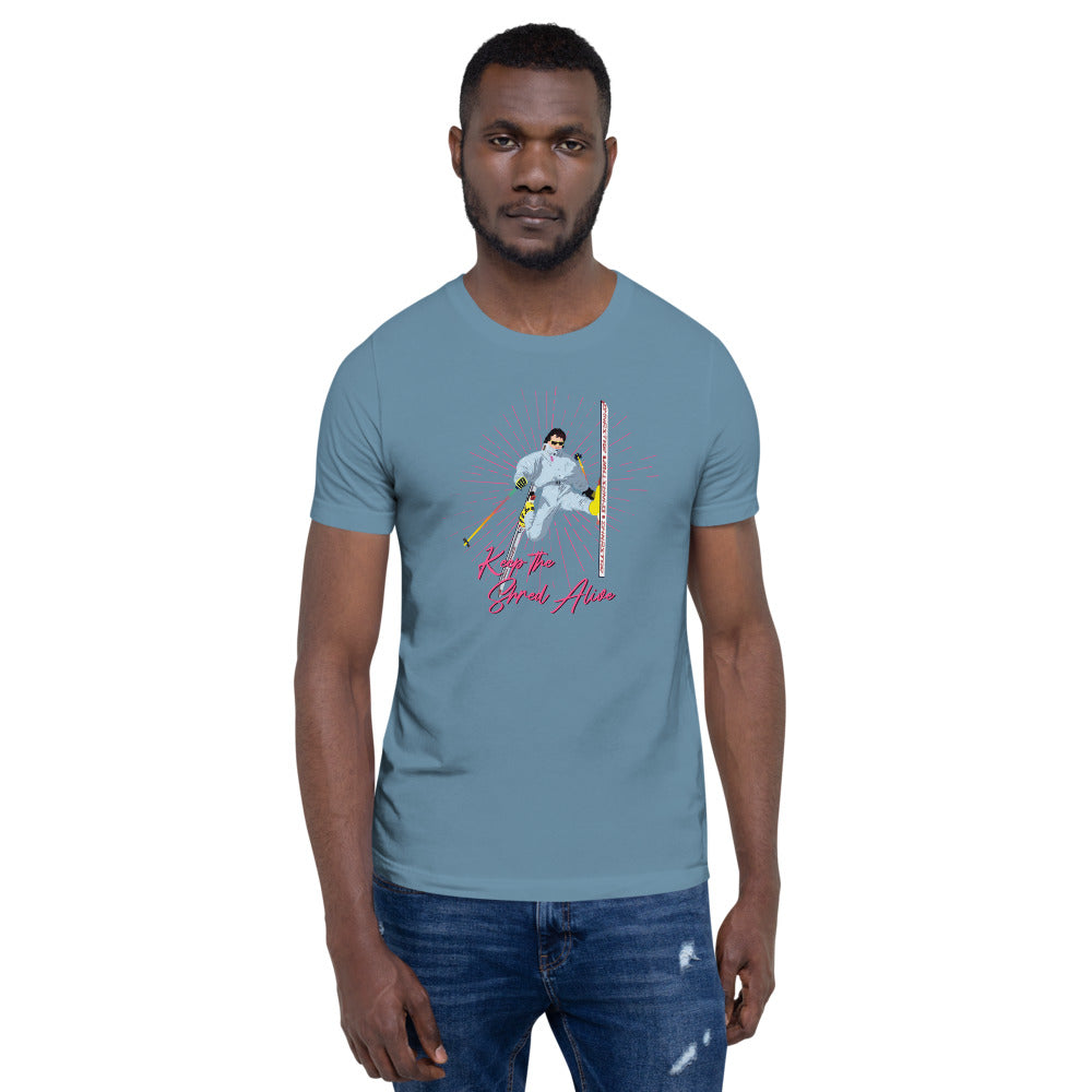 Keep The Shred Alive, Skiing Short-Sleeve Unisex T-Shirt - Powderaddicts
