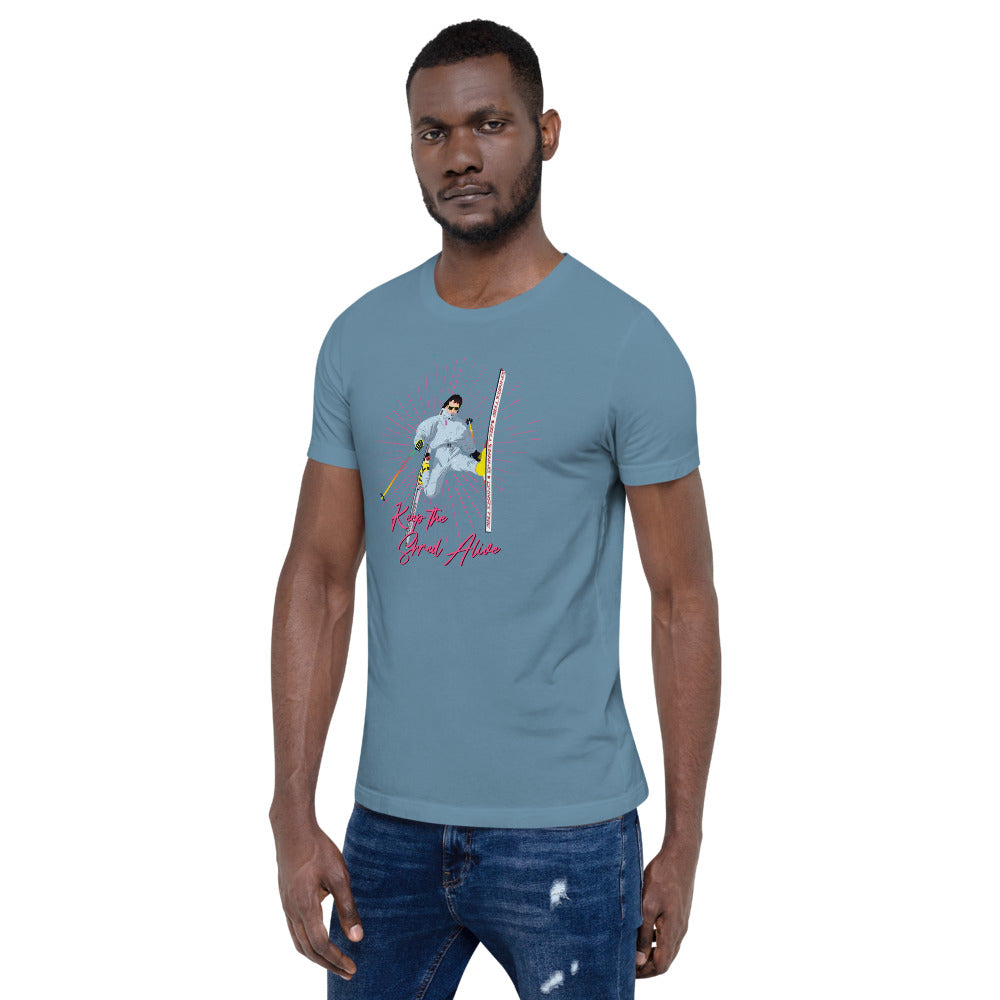 Keep The Shred Alive, Skiing Short-Sleeve Unisex T-Shirt - Powderaddicts