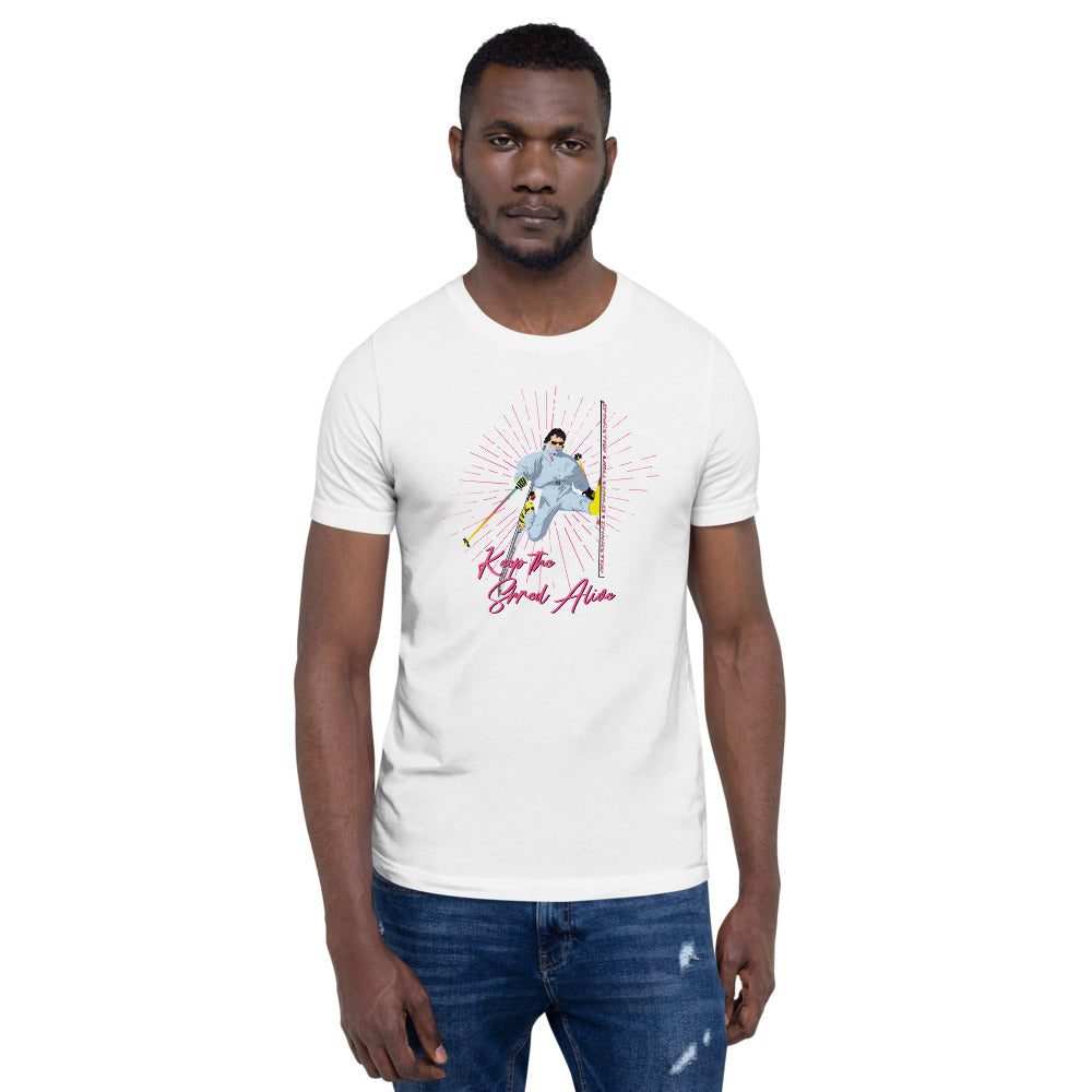 Keep The Shred Alive, Skiing Short-Sleeve Unisex T-Shirt - Powderaddicts