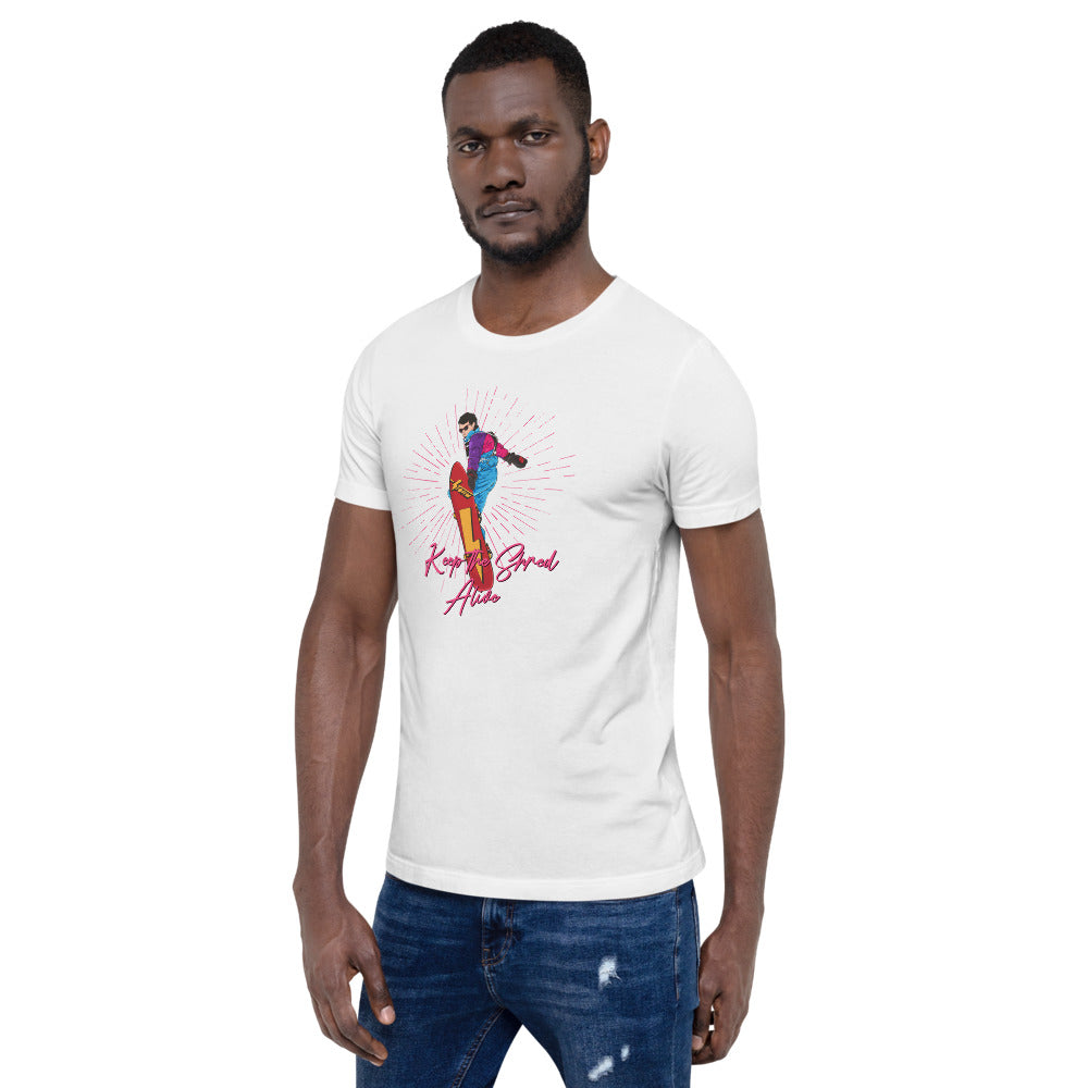Keep The Shred Alive, Snowboarding Short-Sleeve Unisex T-Shirt - Powderaddicts