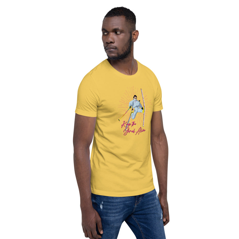 Keep The Shred Alive, Skiing Short-Sleeve Unisex T-Shirt - Powderaddicts