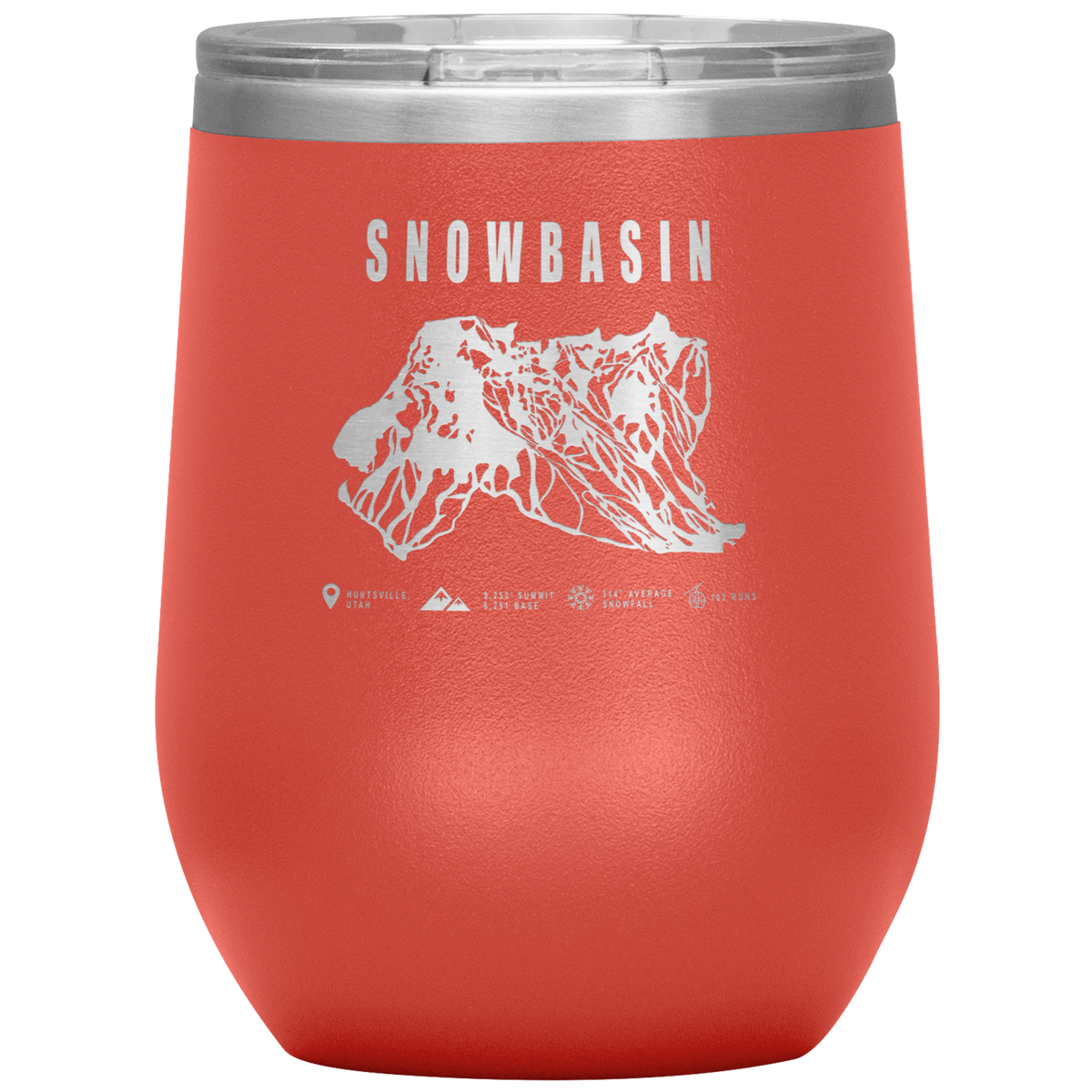 Snowbasin, Utah Ski Resort Wine 12oz Tumbler - Powderaddicts