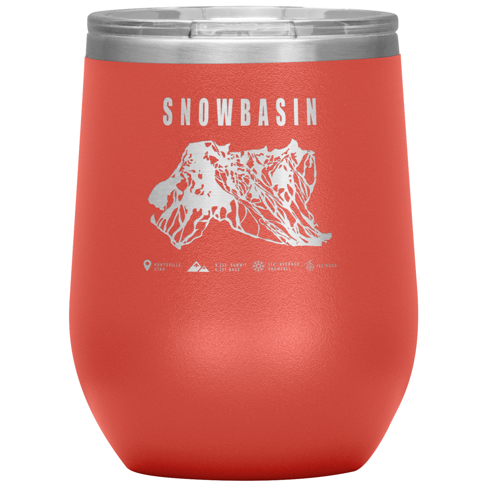 Snowbasin, Utah Ski Resort Wine 12oz Tumbler - Powderaddicts