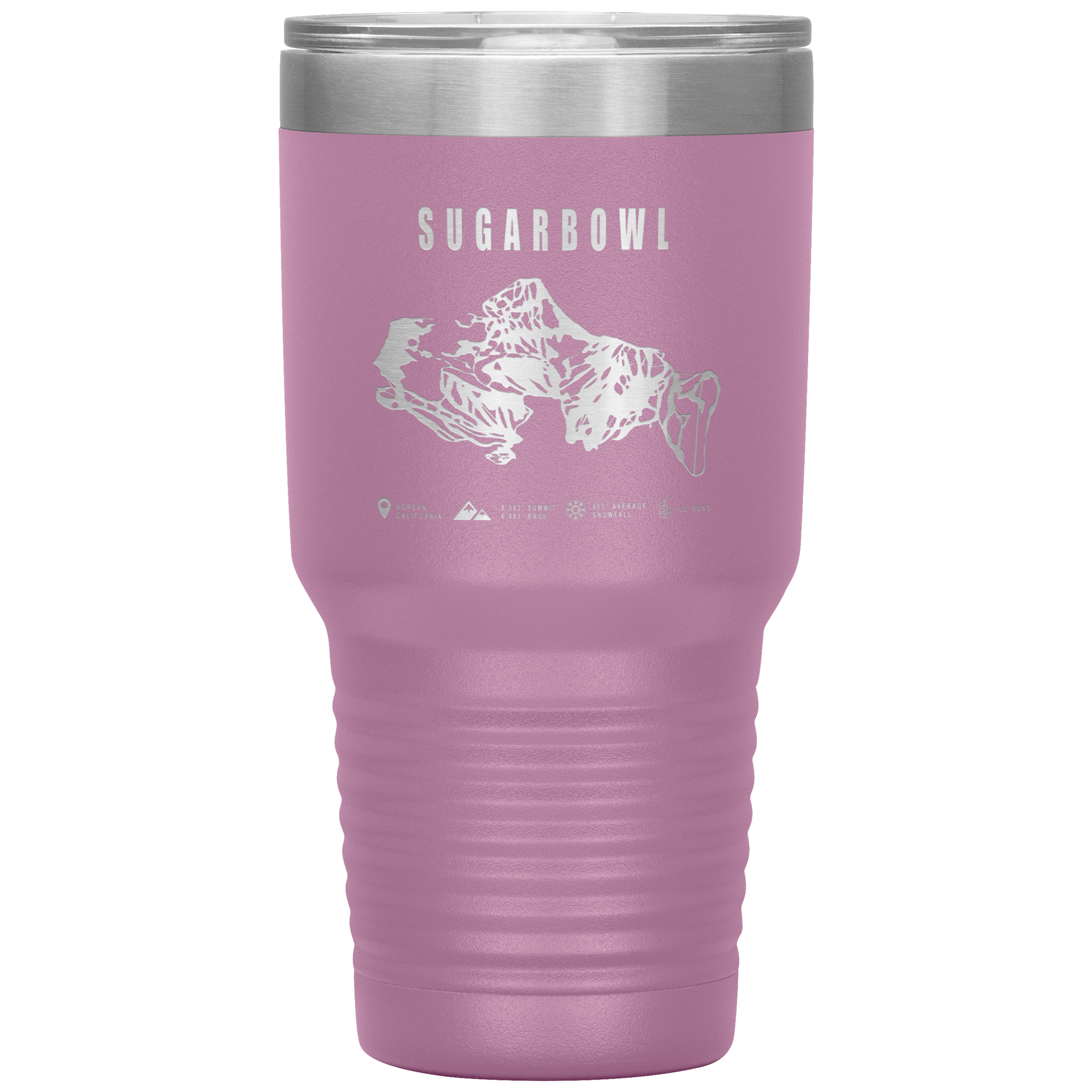 Sugarbowl, California Ski Trail Map 30oz Tumbler - Powderaddicts