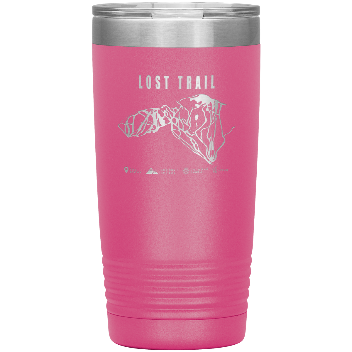 Lost Trail Montana Ski Trail Map 20oz Tumbler - Powderaddicts