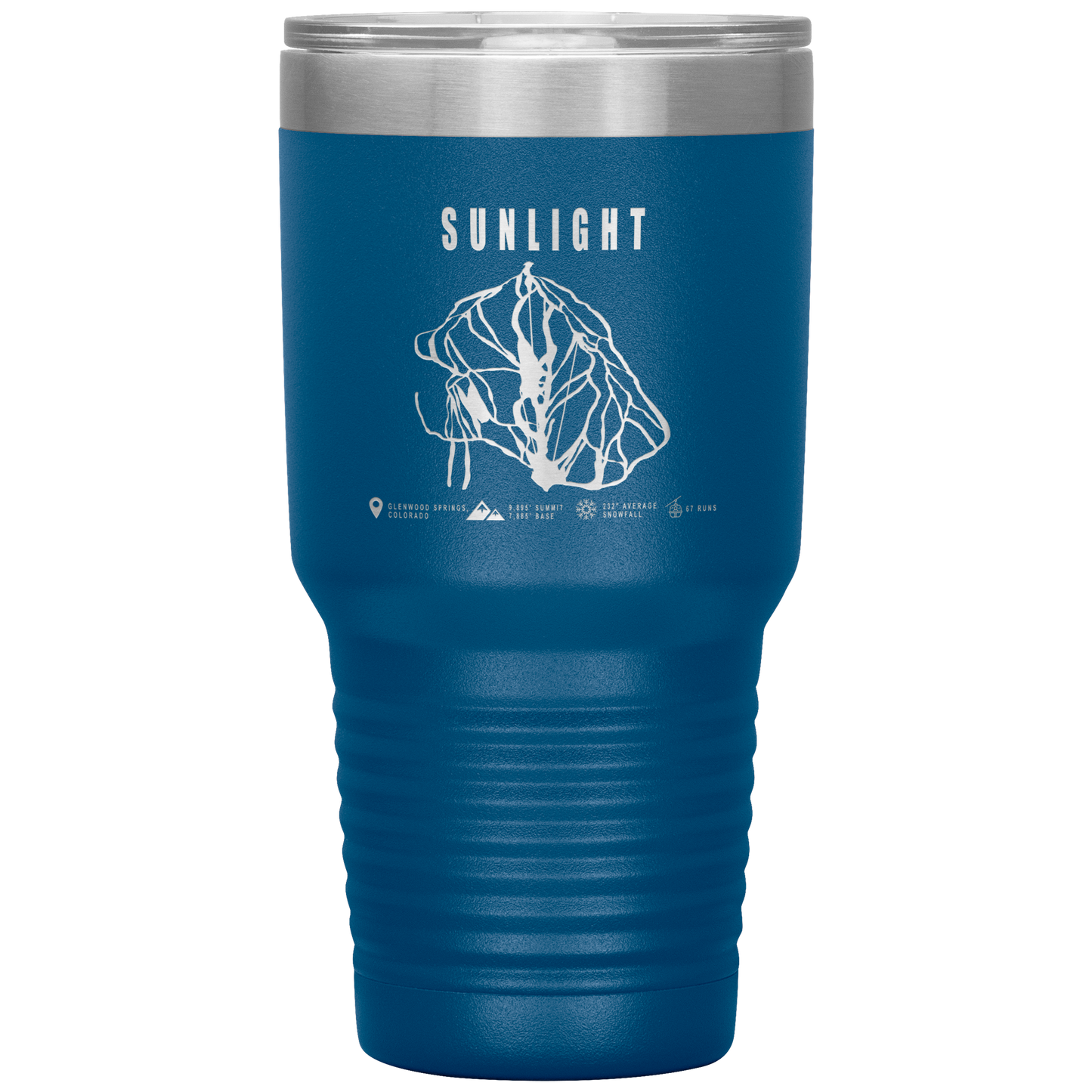 Sunlight Colorado Ski Trail Map 30oz Tumbler - Powderaddicts