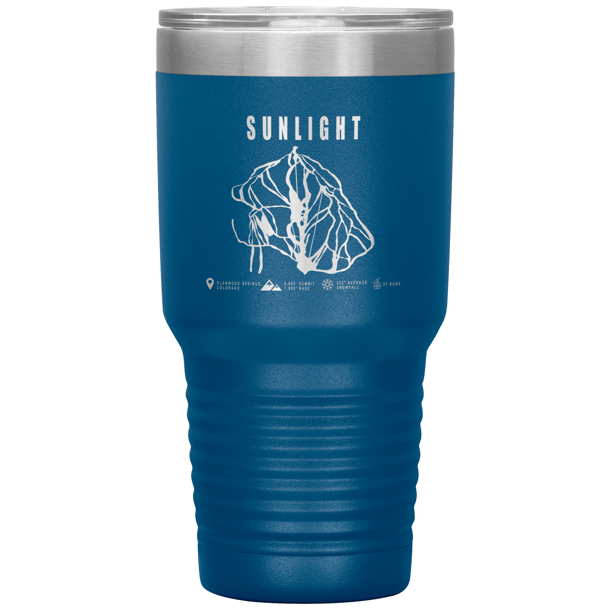 Sunlight Colorado Ski Trail Map 30oz Tumbler - Powderaddicts