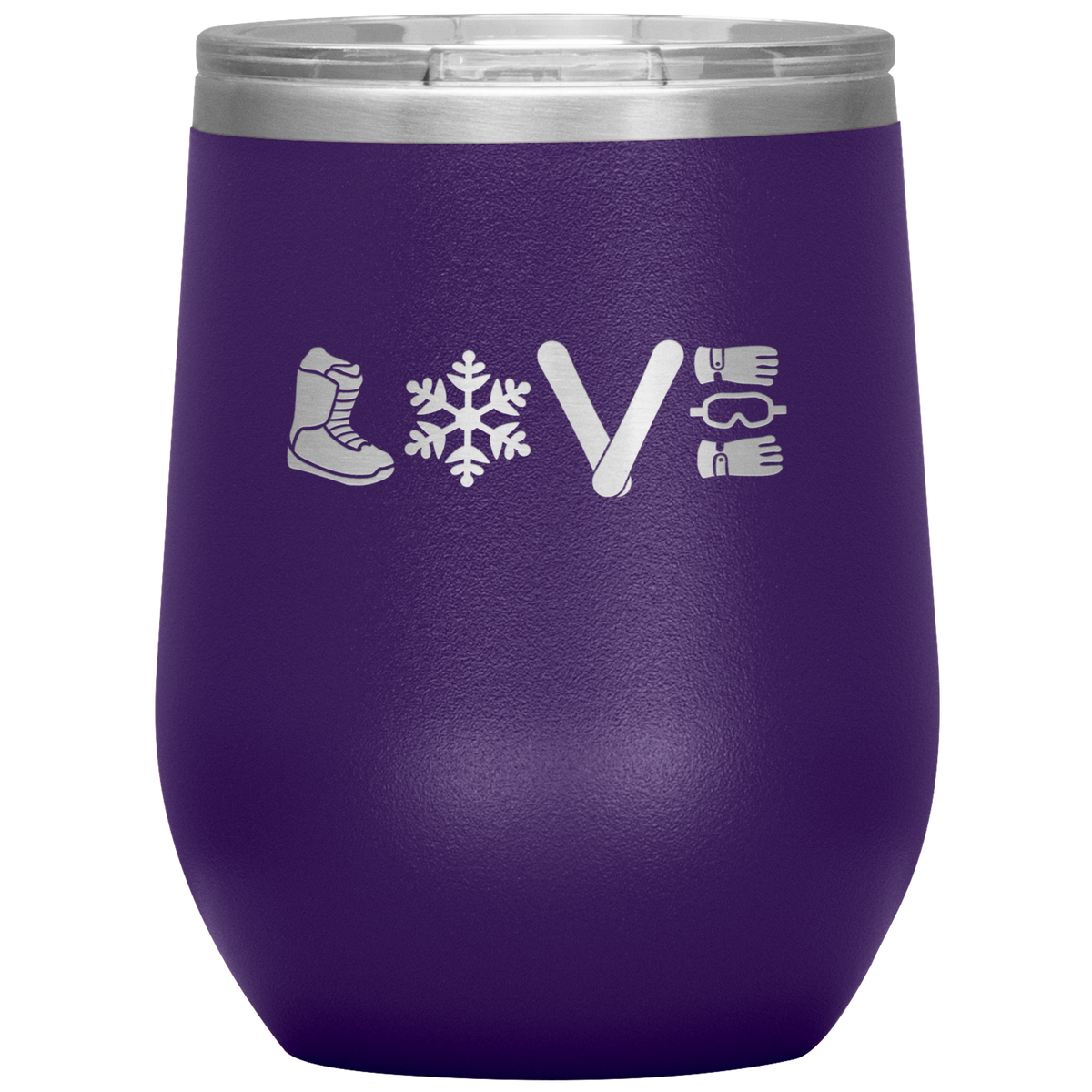 Love Snowboard Symbols Wine 12oz Tumbler - Powderaddicts
