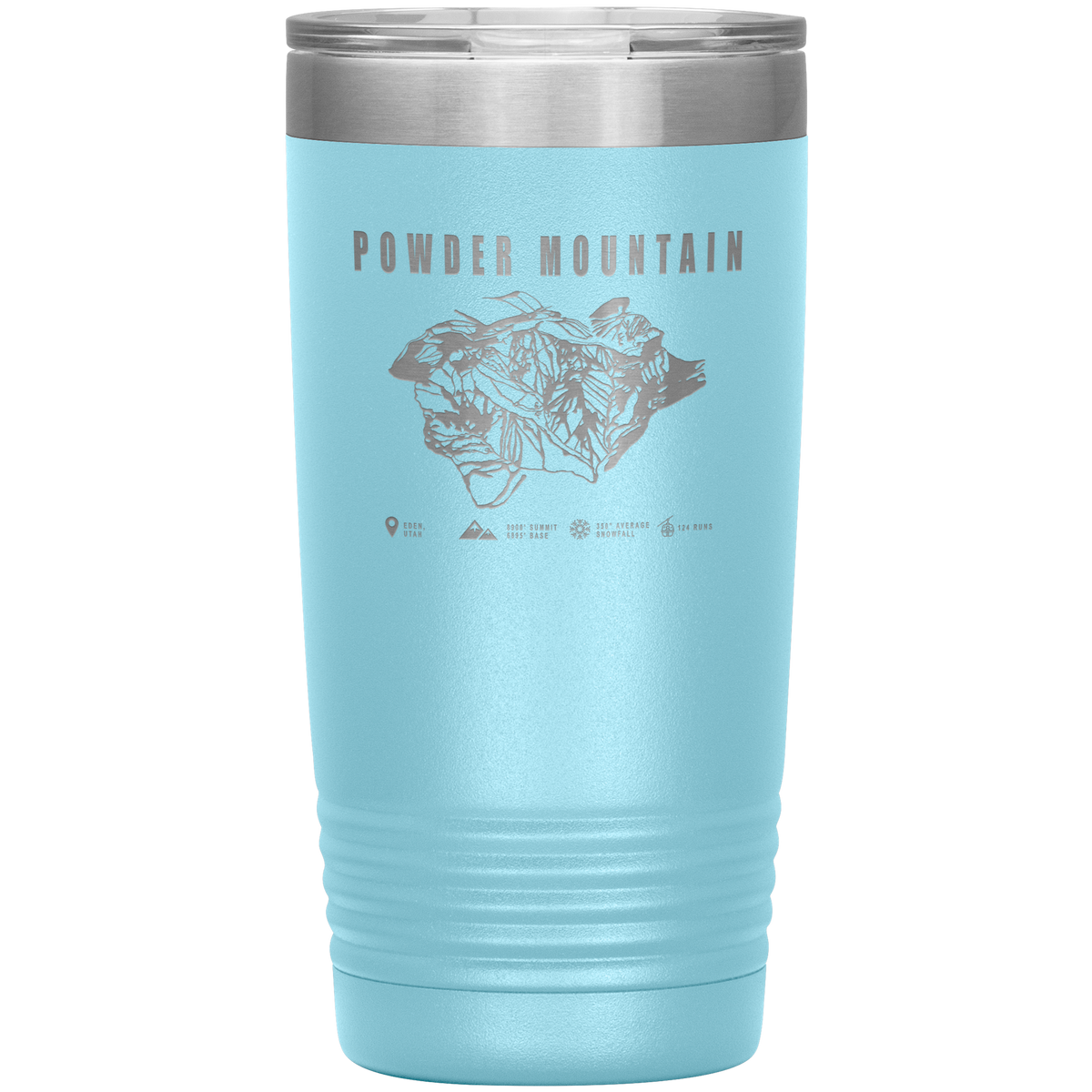 Powder Mountain,Utah Ski Trail Map 20oz Tumbler - Powderaddicts