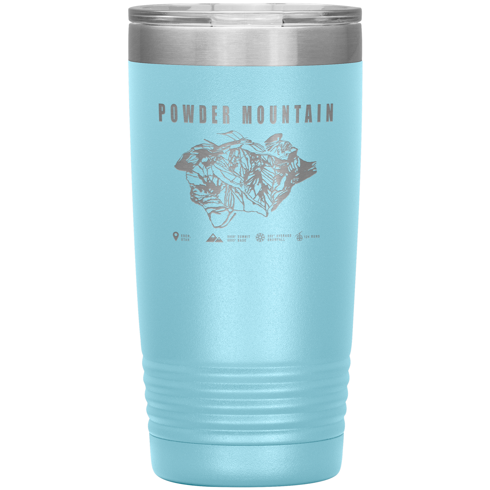 Powder Mountain,Utah Ski Trail Map 20oz Tumbler - Powderaddicts