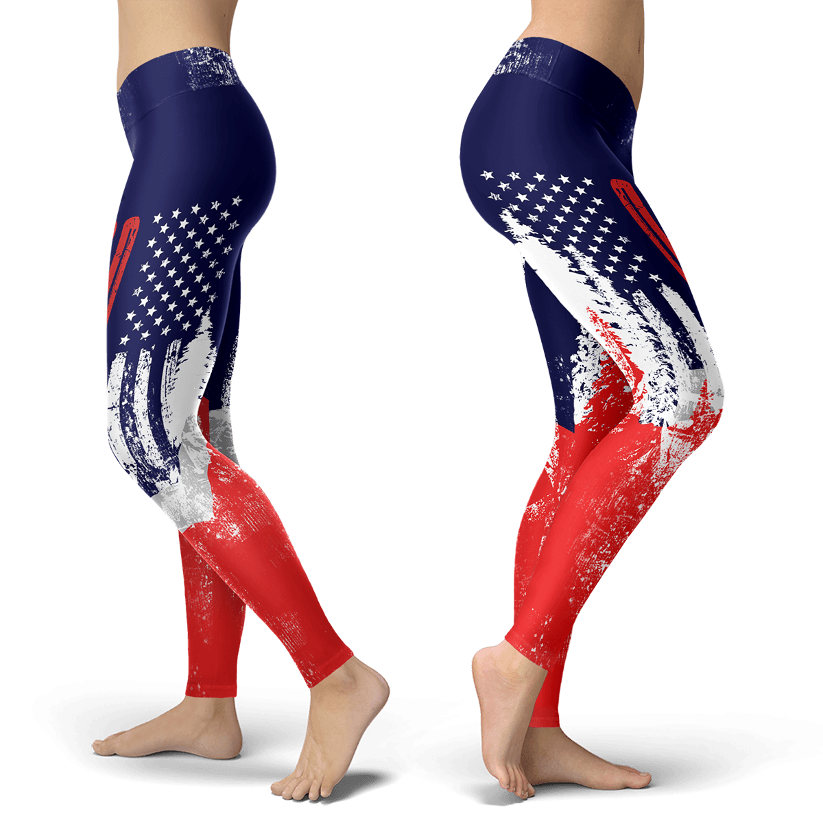 USA Ski Flag Red Leggings - Powderaddicts