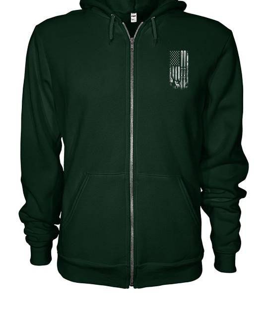 USA Ski Flag Zip Hoodies - Powderaddicts