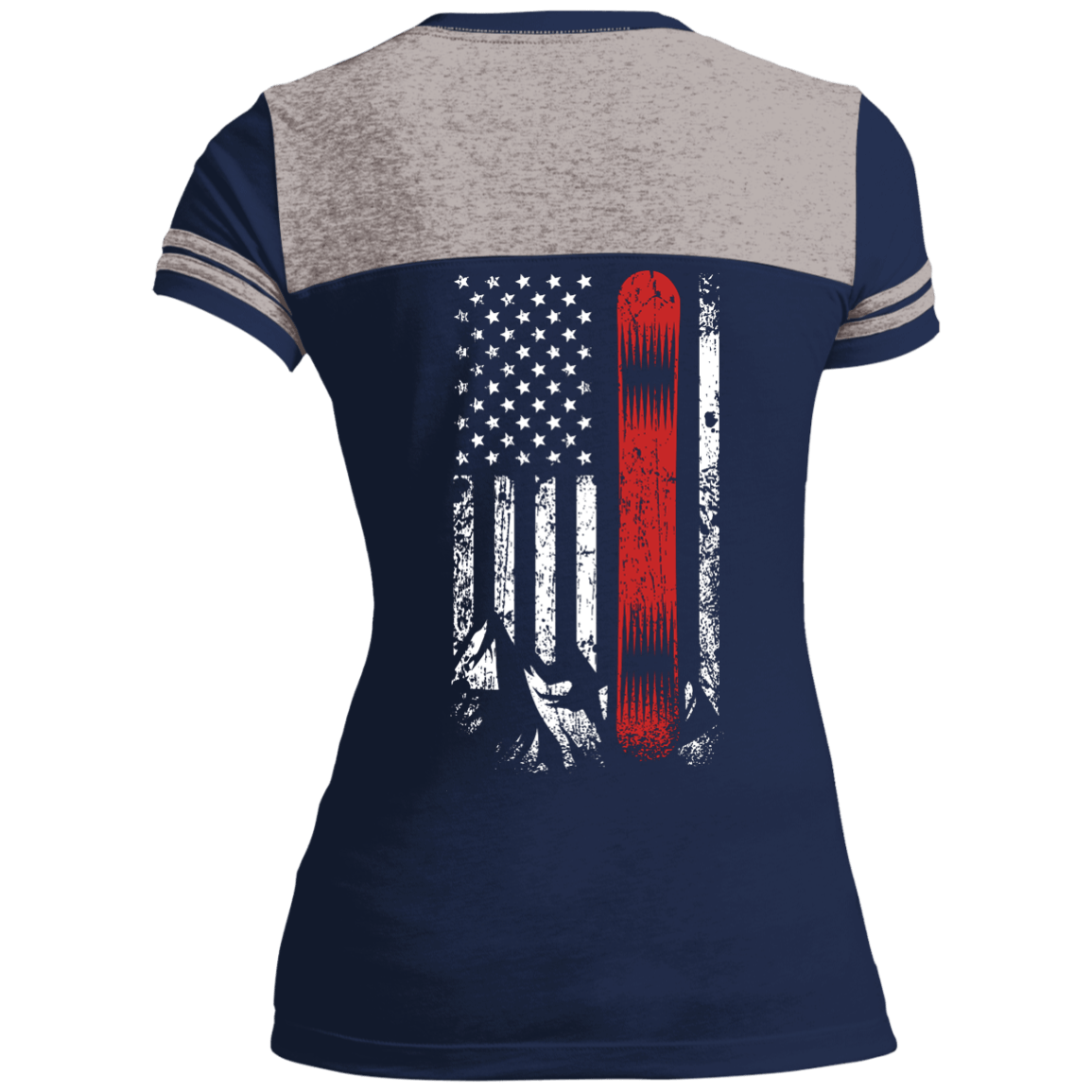 USA Snowboard Flag Ladies Tees - Powderaddicts