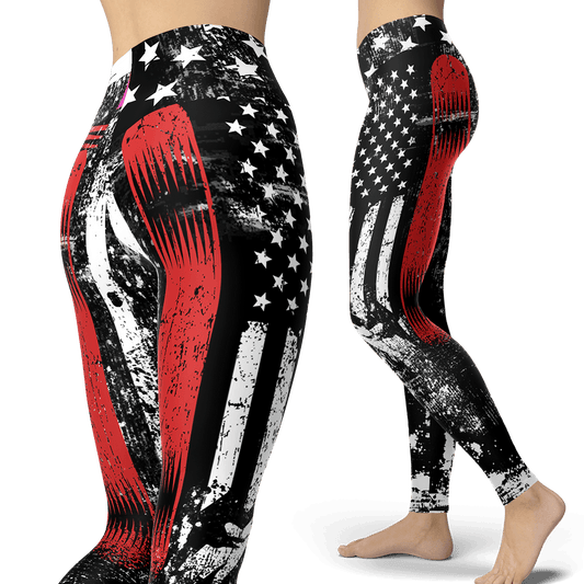 USA Snowboard Flag Leggings - Powderaddicts