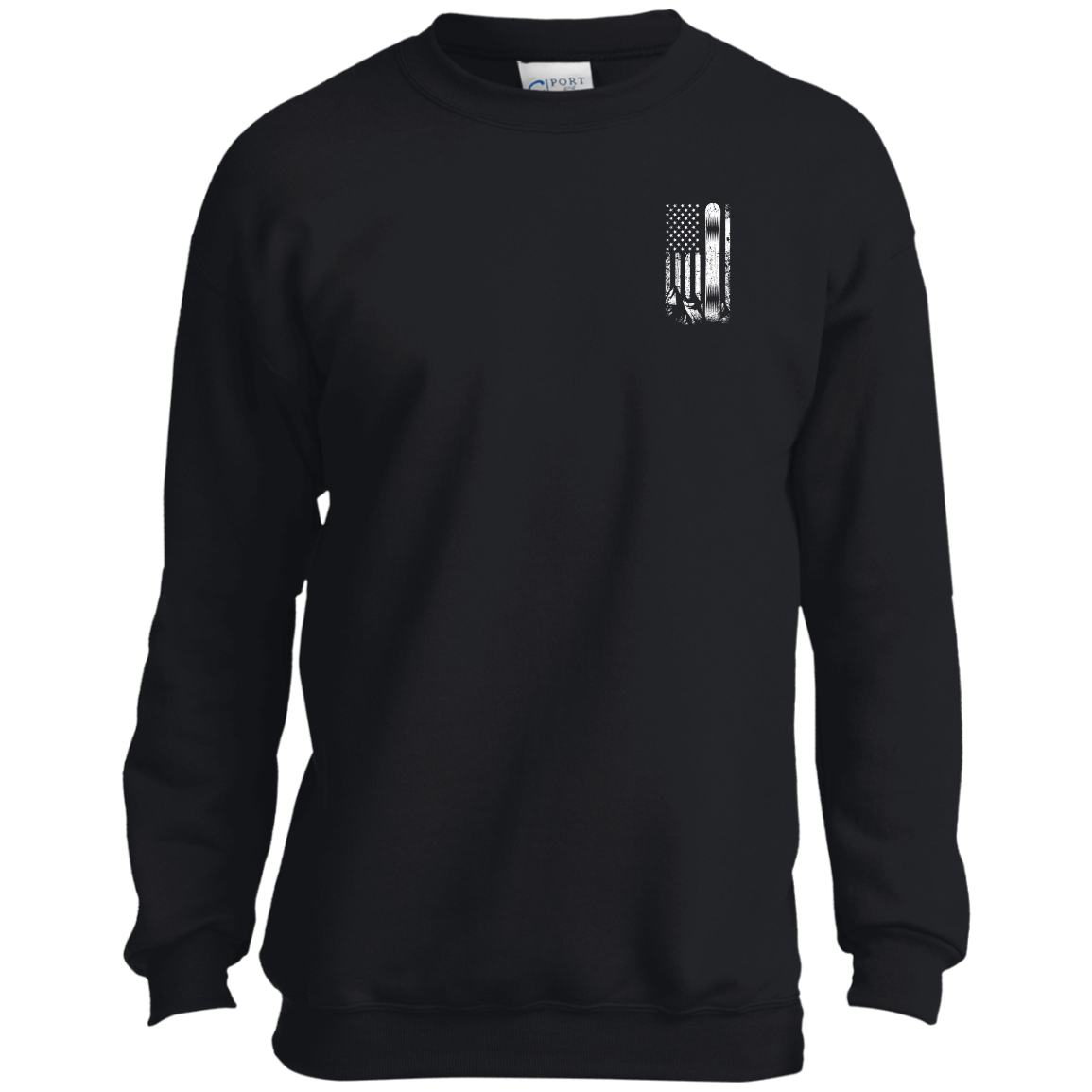 USA Snowboard Flag Youth Long Sleeves - Powderaddicts