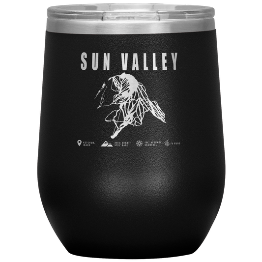 Sun Valley Idaho Ski Trail Map Wine 12oz Tumbler - Powderaddicts