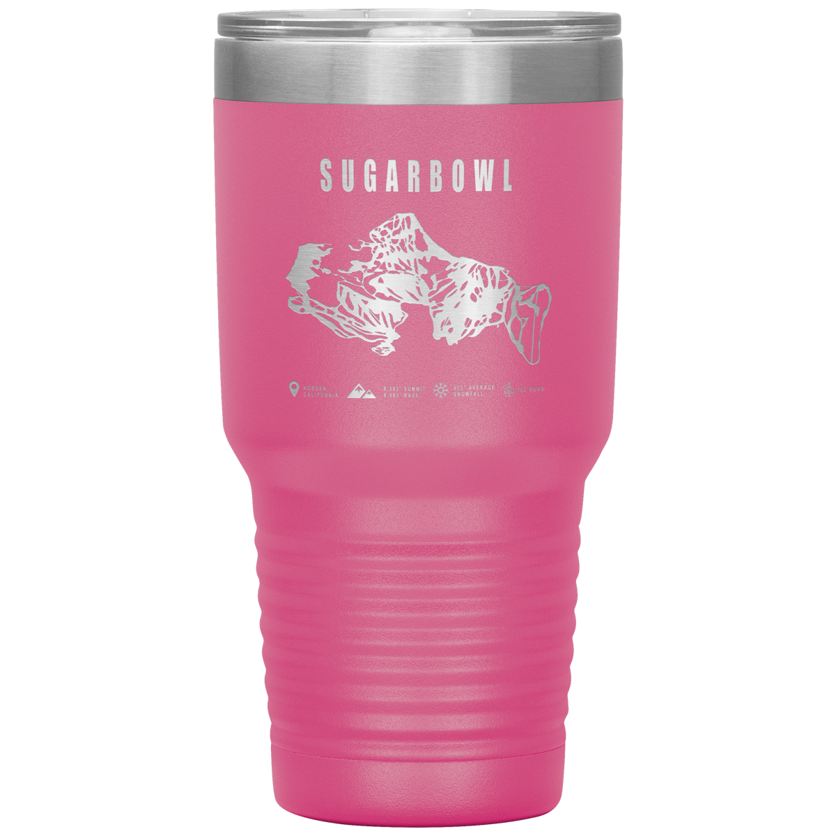 Sugarbowl, California Ski Trail Map 30oz Tumbler - Powderaddicts