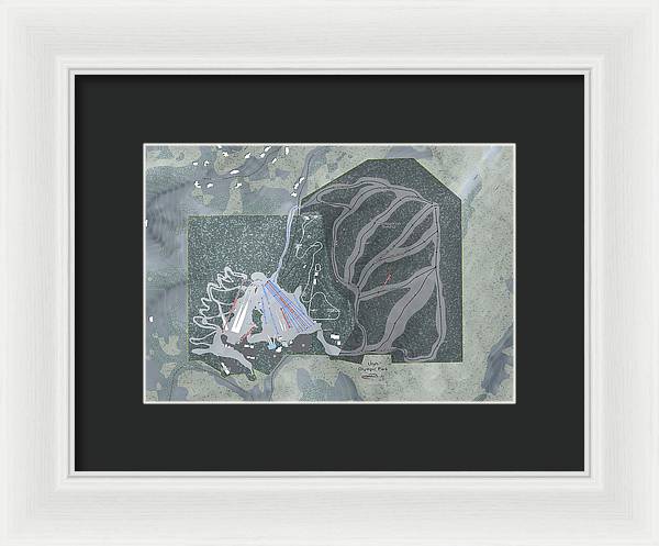 Utah Olympic Park Ski Trail Map - Framed Print - Powderaddicts