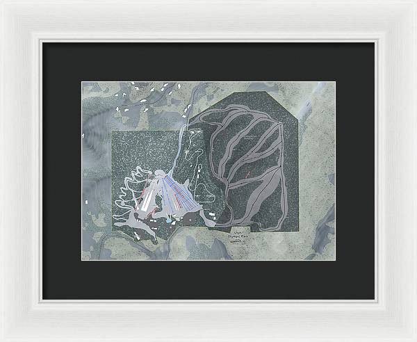 Utah Olympic Park Ski Trail Map - Framed Print - Powderaddicts