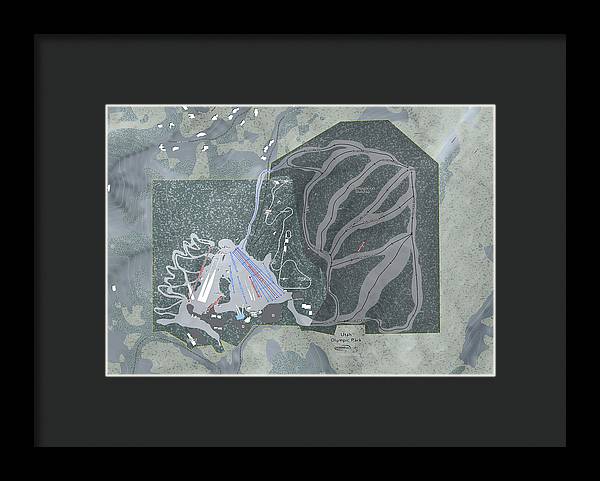 Utah Olympic Park Ski Trail Map - Framed Print - Powderaddicts