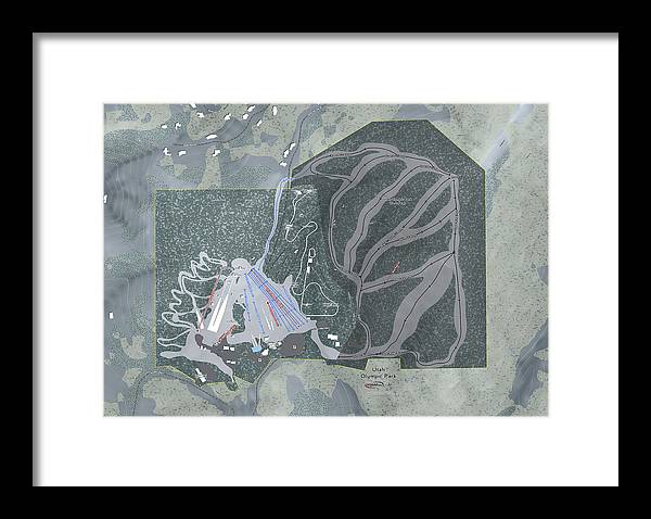 Utah Olympic Park Ski Trail Map - Framed Print - Powderaddicts