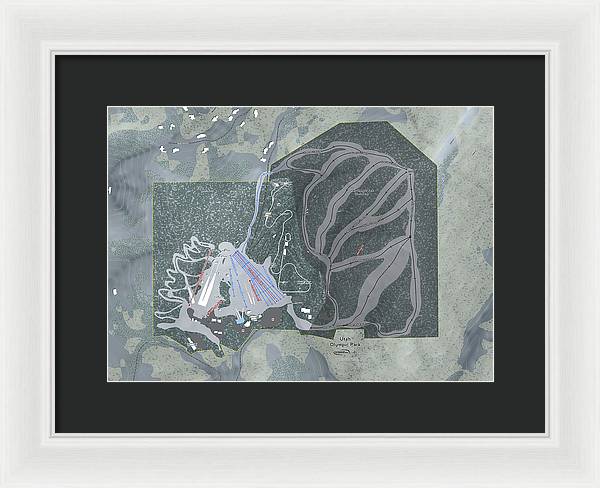 Utah Olympic Park Ski Trail Map - Framed Print - Powderaddicts