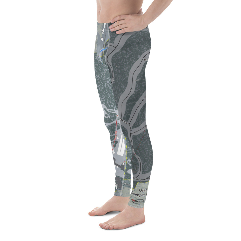 Utah Olympic Park, Utah Ski Trail Map Men's Base Layer Bottom - Powderaddicts