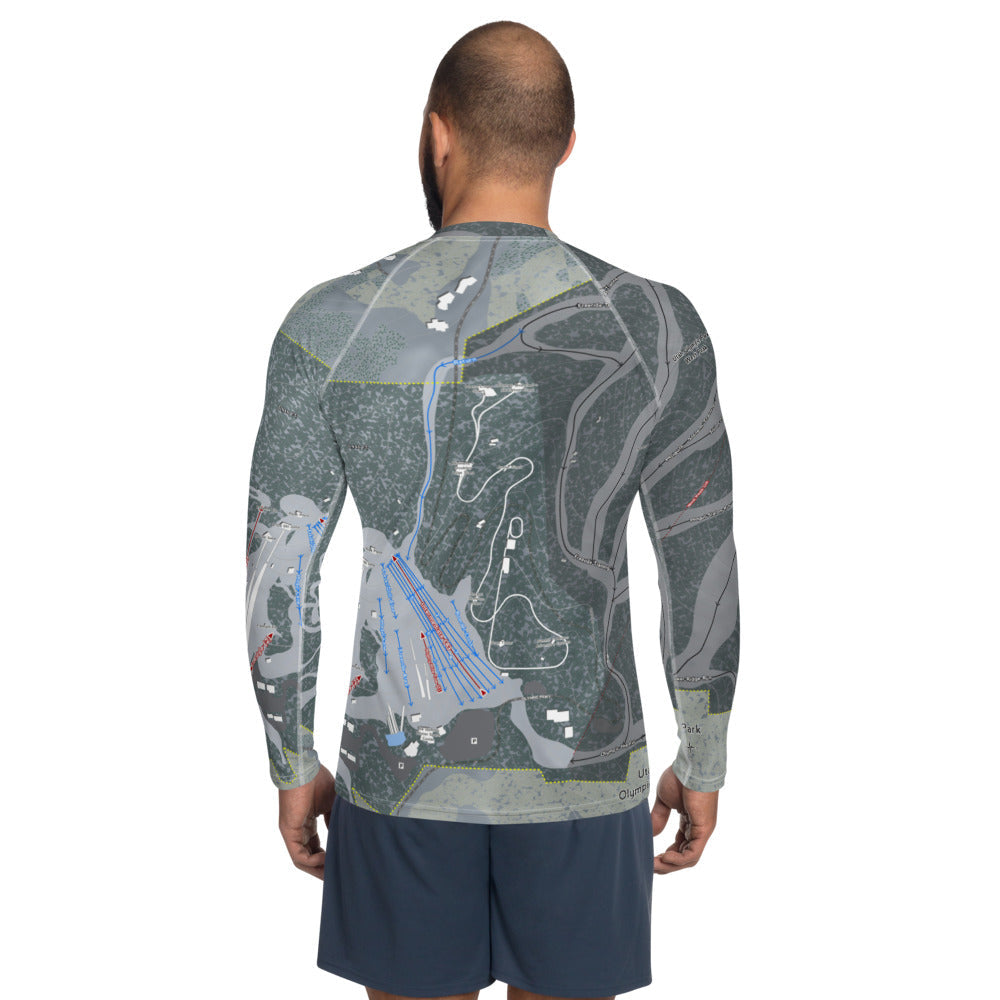 Utah Olympic Park, Utah Ski Trail Map Men's Base Layer Top - Powderaddicts
