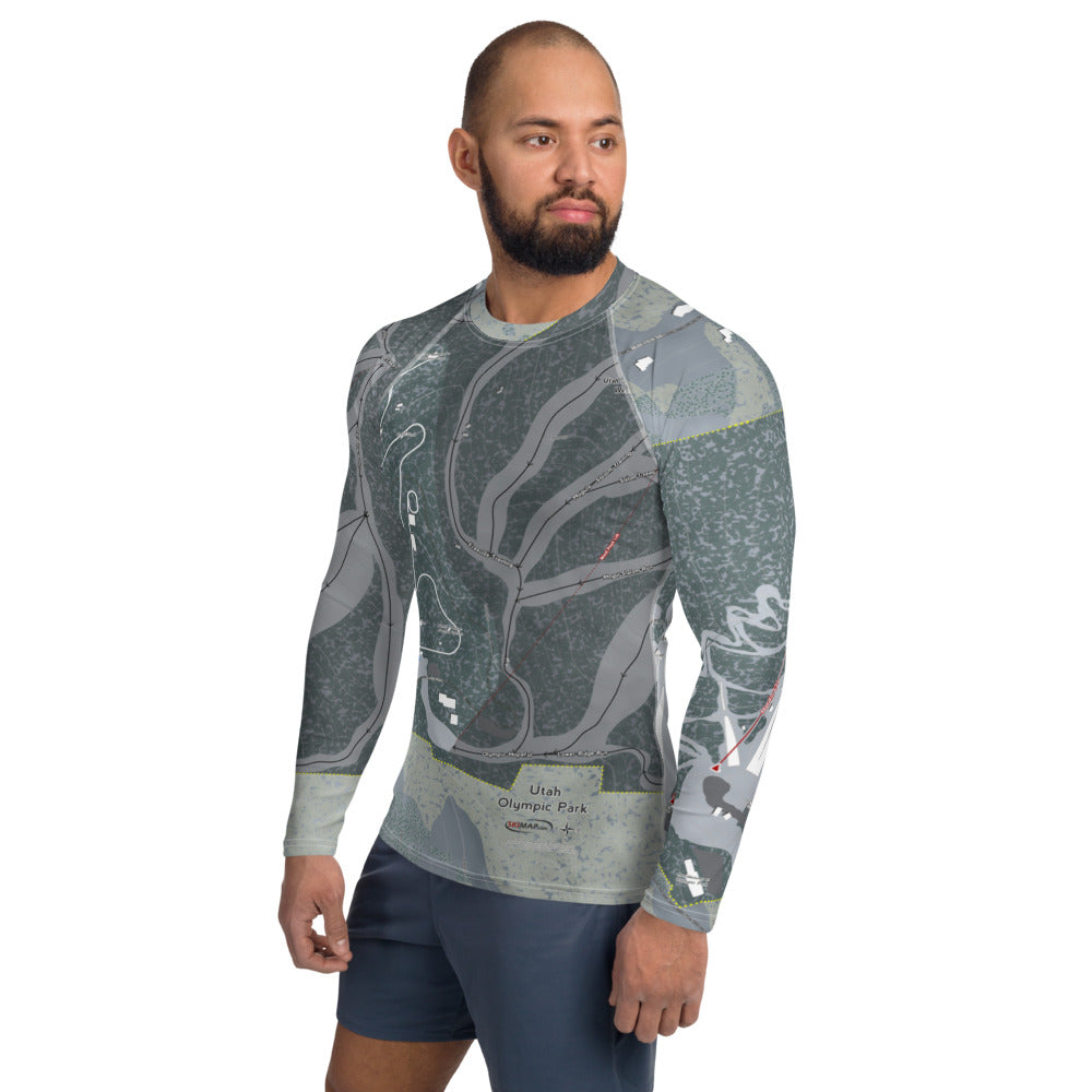 Utah Olympic Park, Utah Ski Trail Map Men's Base Layer Top - Powderaddicts