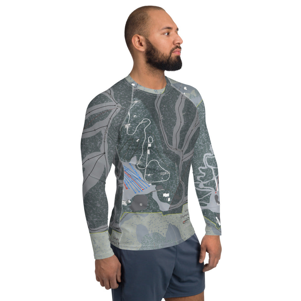 Utah Olympic Park, Utah Ski Trail Map Men's Base Layer Top - Powderaddicts