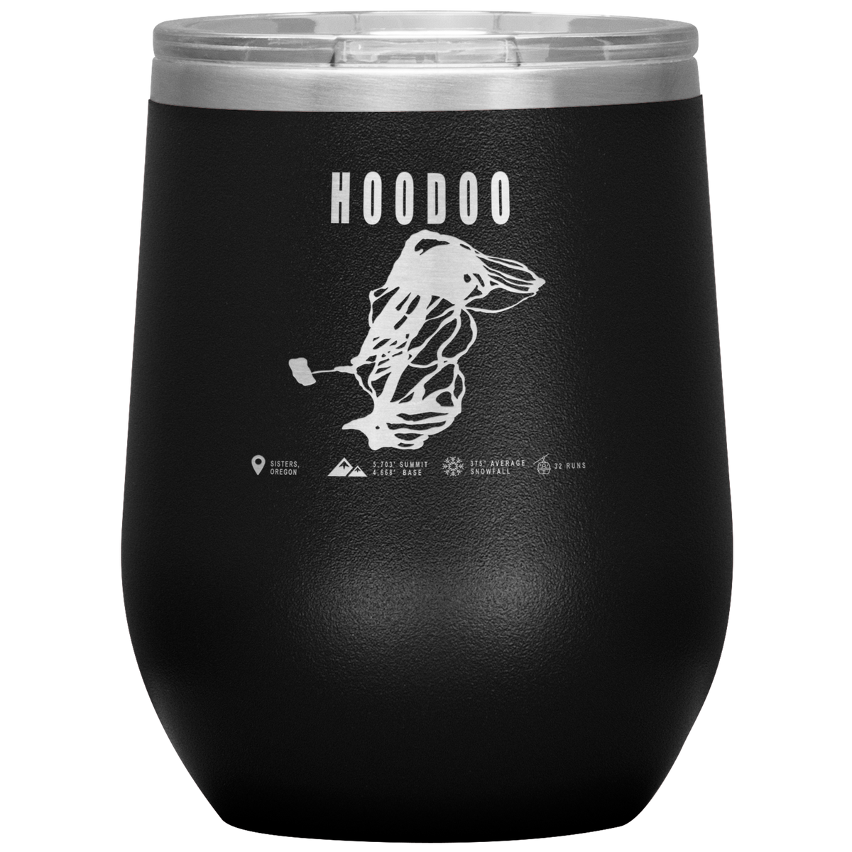 Hoodoo, Oregon Ski Trail Map Wine 12oz Tumbler - Powderaddicts