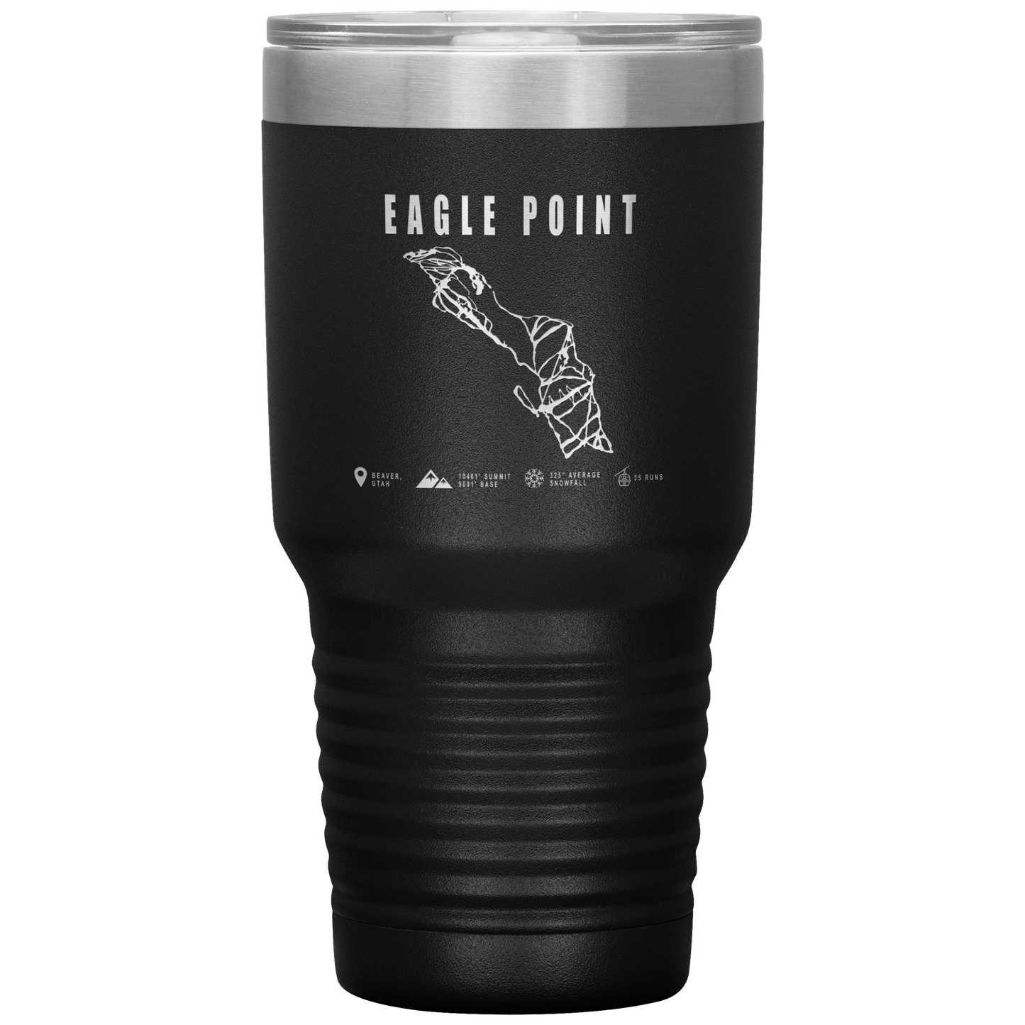 Eagle Point,Utah Ski Trail Map 30oz Tumbler - Powderaddicts