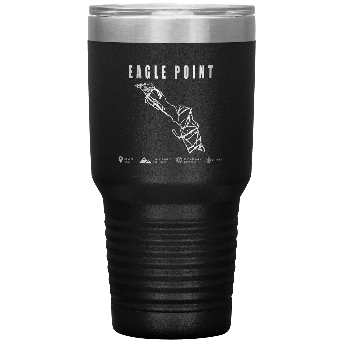 Eagle Point,Utah Ski Trail Map 30oz Tumbler - Powderaddicts