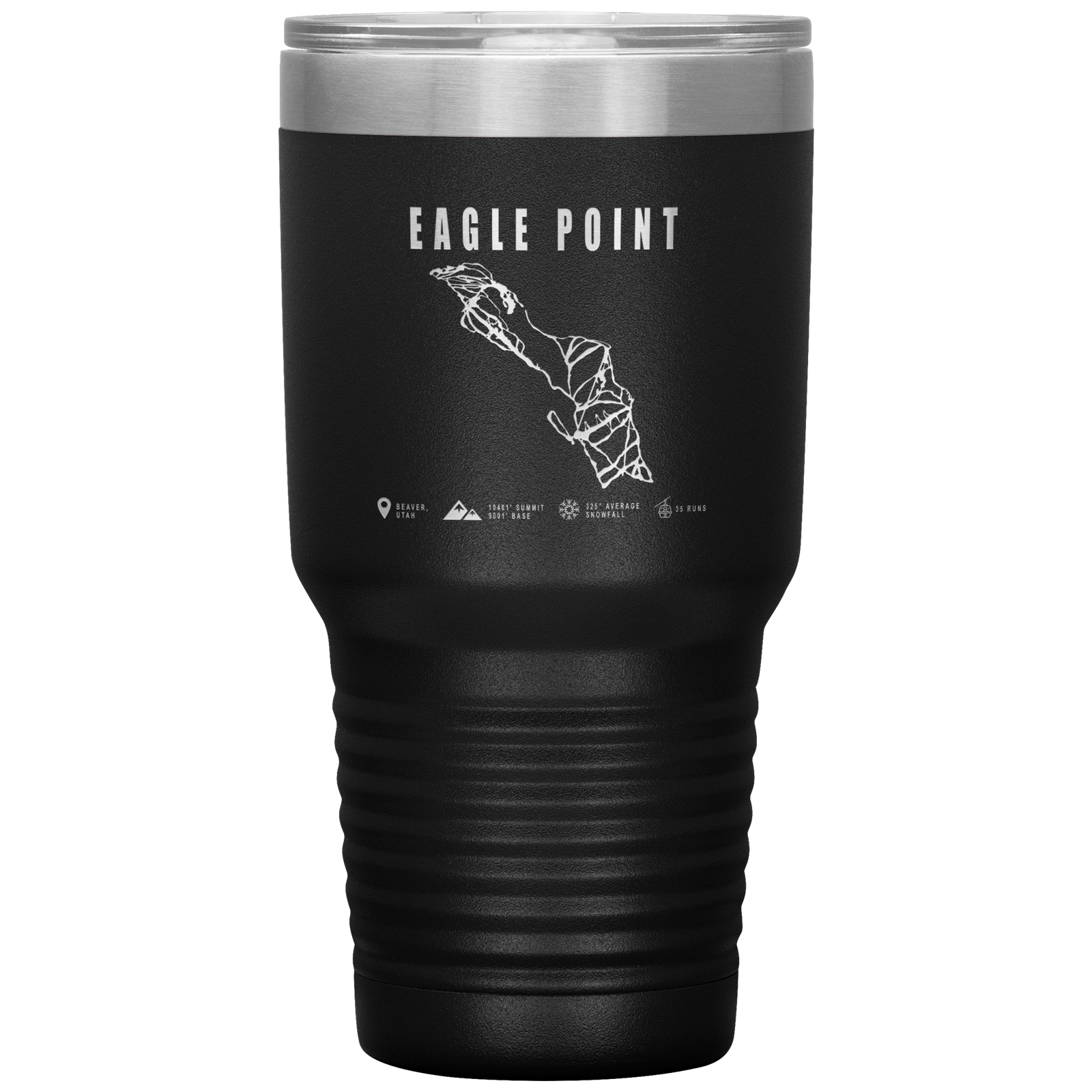 Eagle Point,Utah Ski Trail Map 30oz Tumbler - Powderaddicts