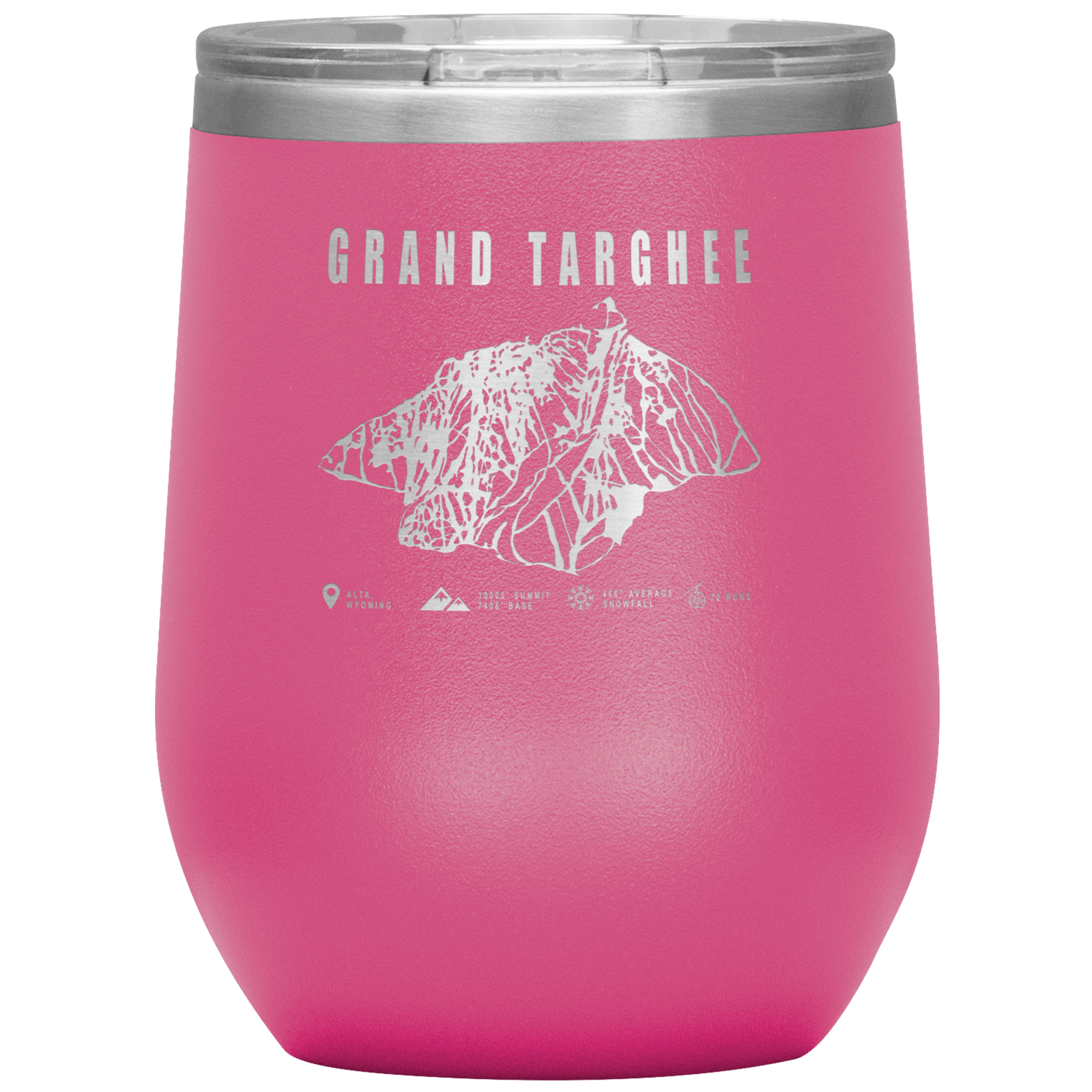 Grand Targhee Wyoming Ski Trail Map Wine 12oz Tumbler - Powderaddicts