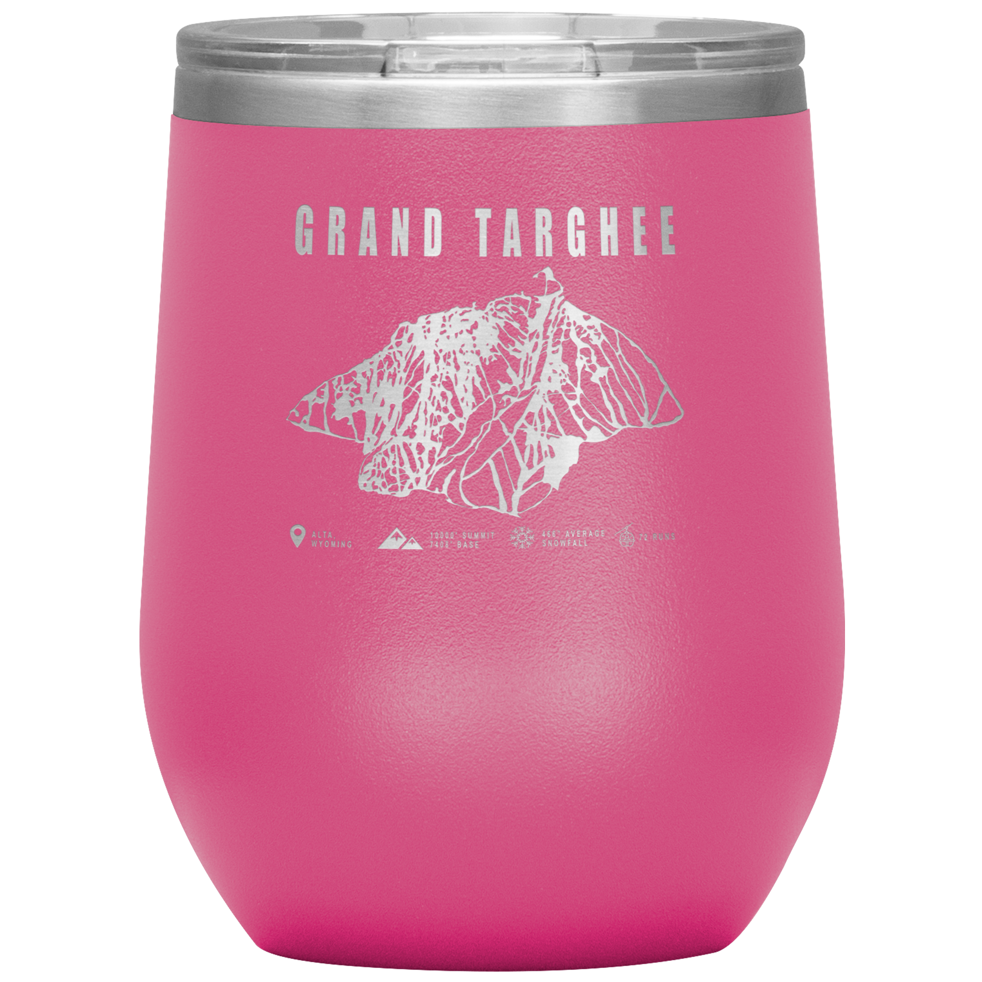 Grand Targhee Wyoming Ski Trail Map Wine 12oz Tumbler - Powderaddicts