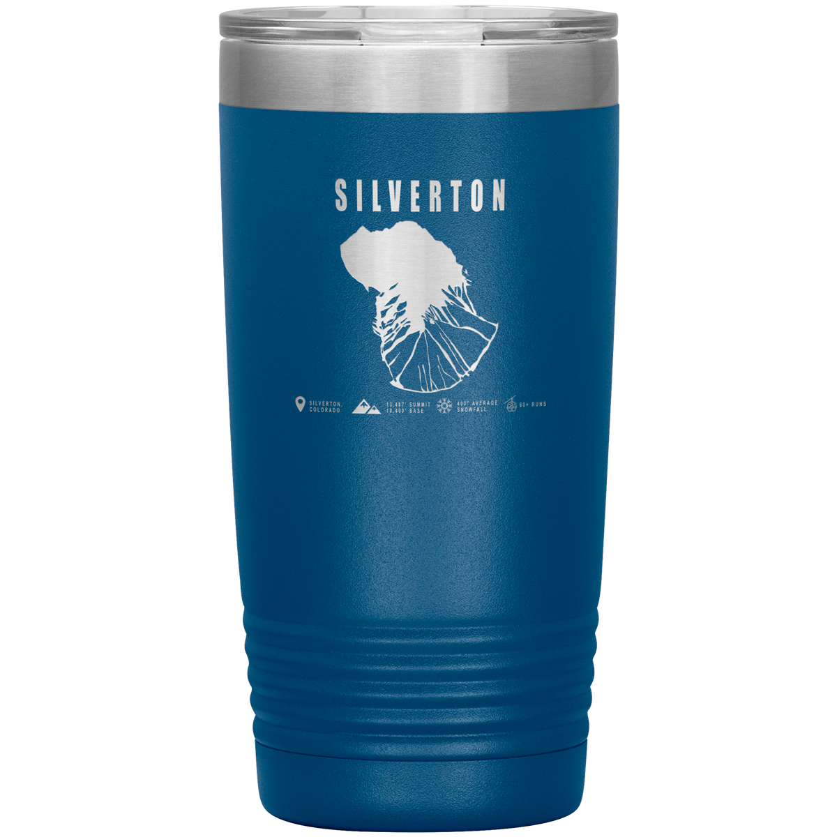 Silverton Colorado Ski Trail Map 20oz Tumbler - Powderaddicts
