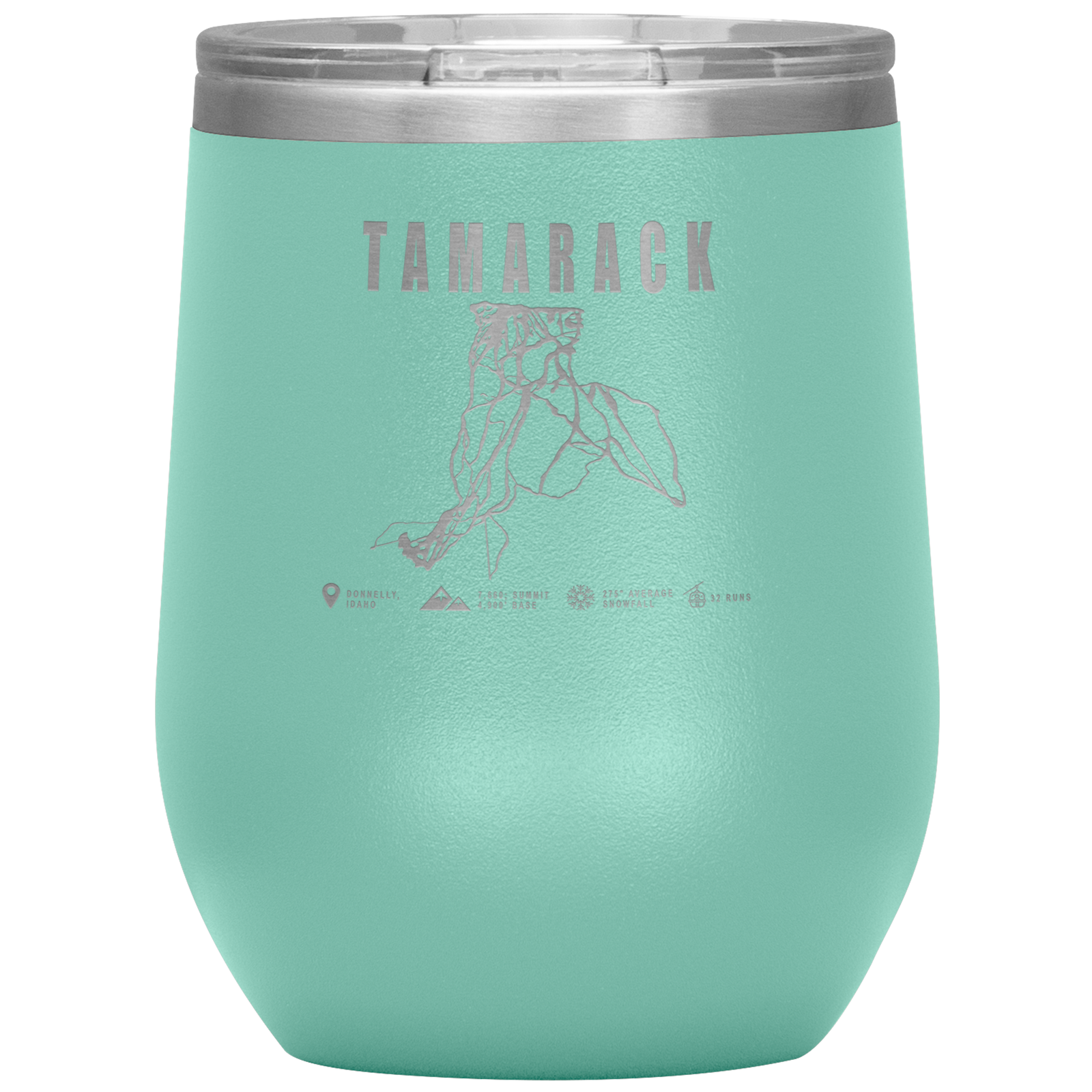Tamarack Idaho Ski Trail Map Wine 12oz Tumbler - Powderaddicts
