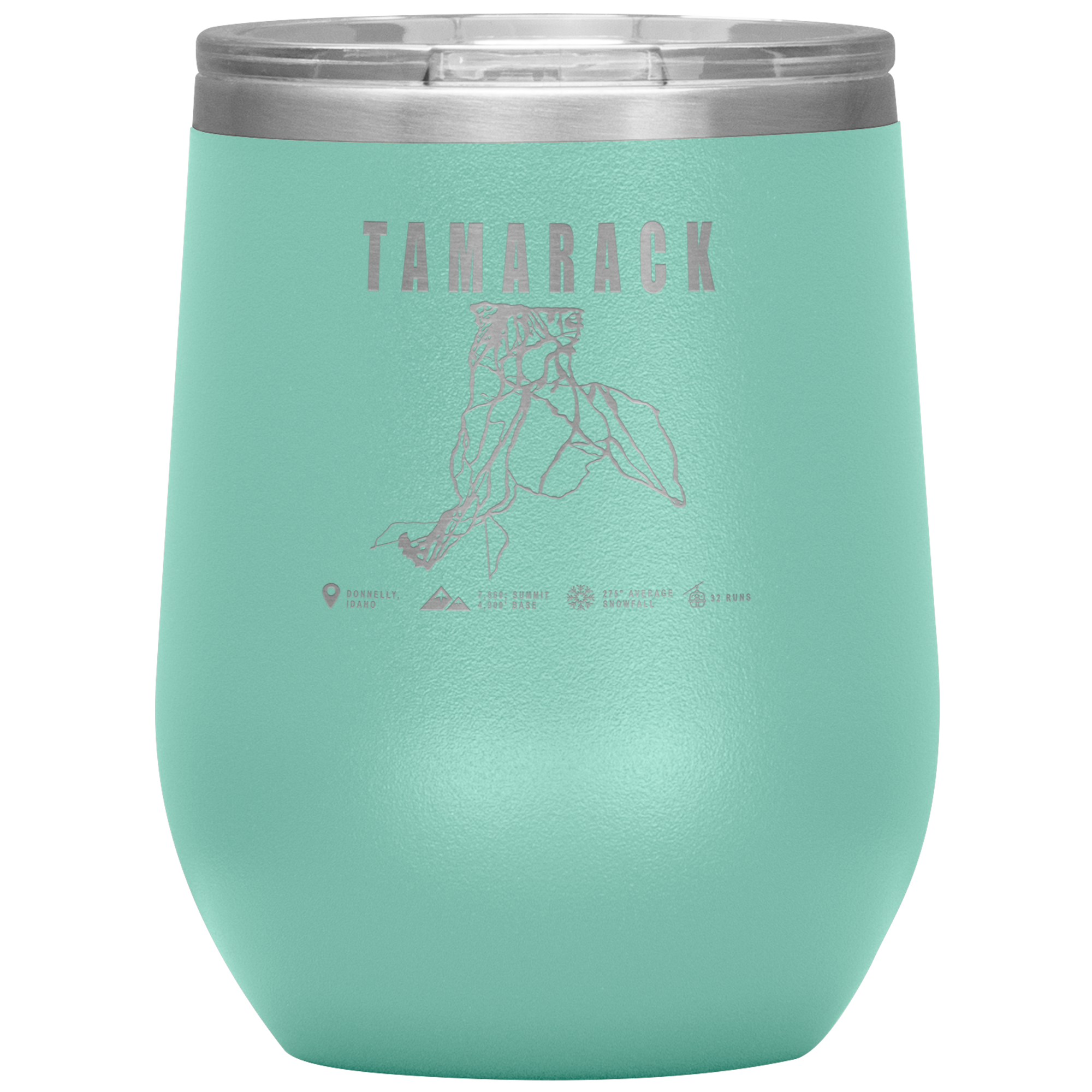 Tamarack Idaho Ski Trail Map Wine 12oz Tumbler - Powderaddicts