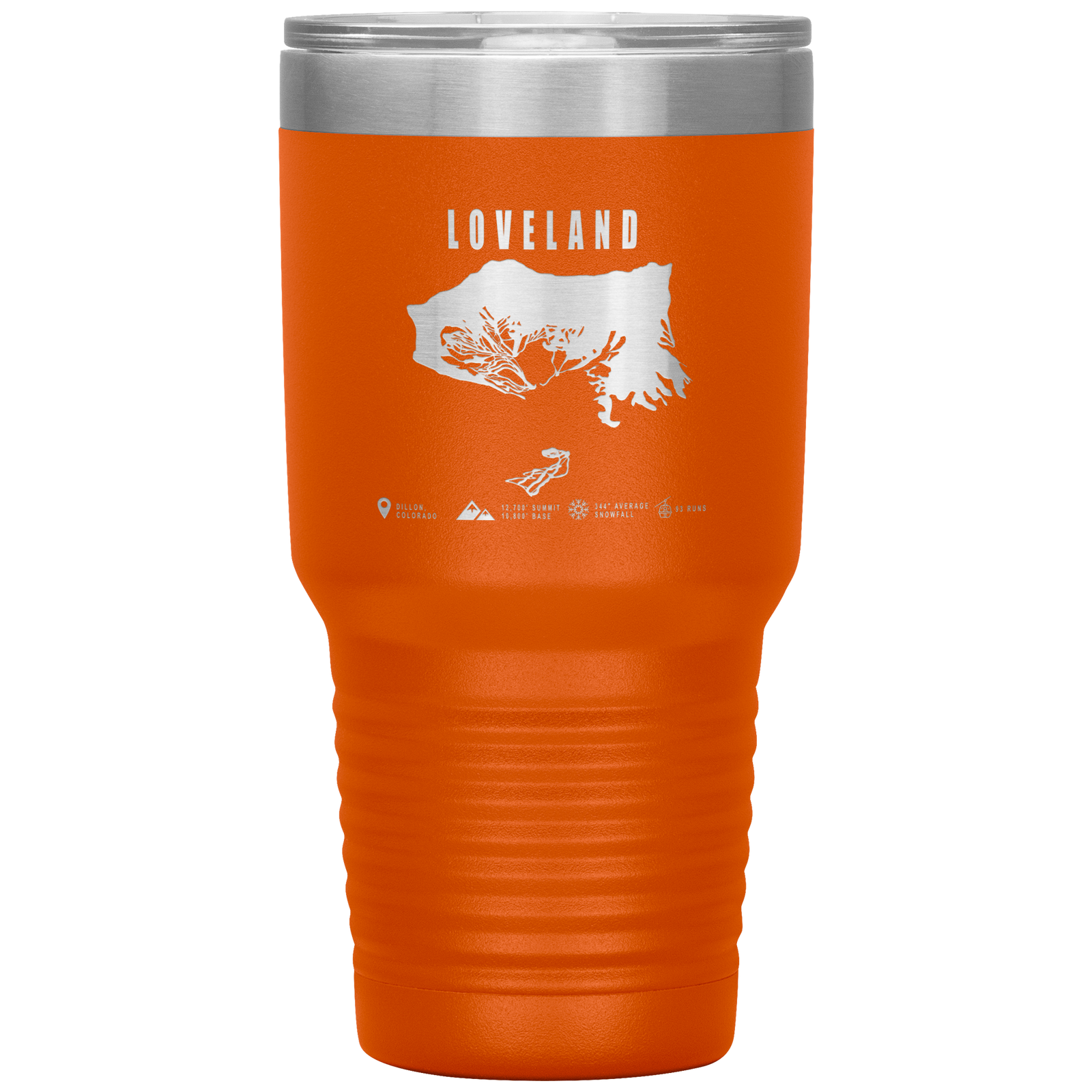 Loveland Colorado Ski Trail Map 30oz Tumbler - Powderaddicts