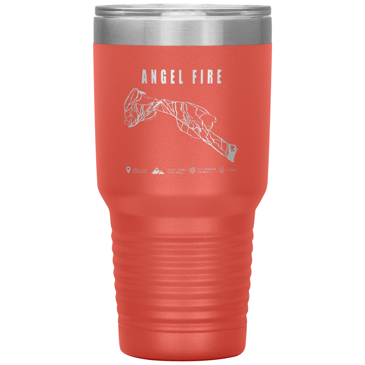 Angel Fire, New Mexico Ski Trail Map 30oz Tumbler - Powderaddicts
