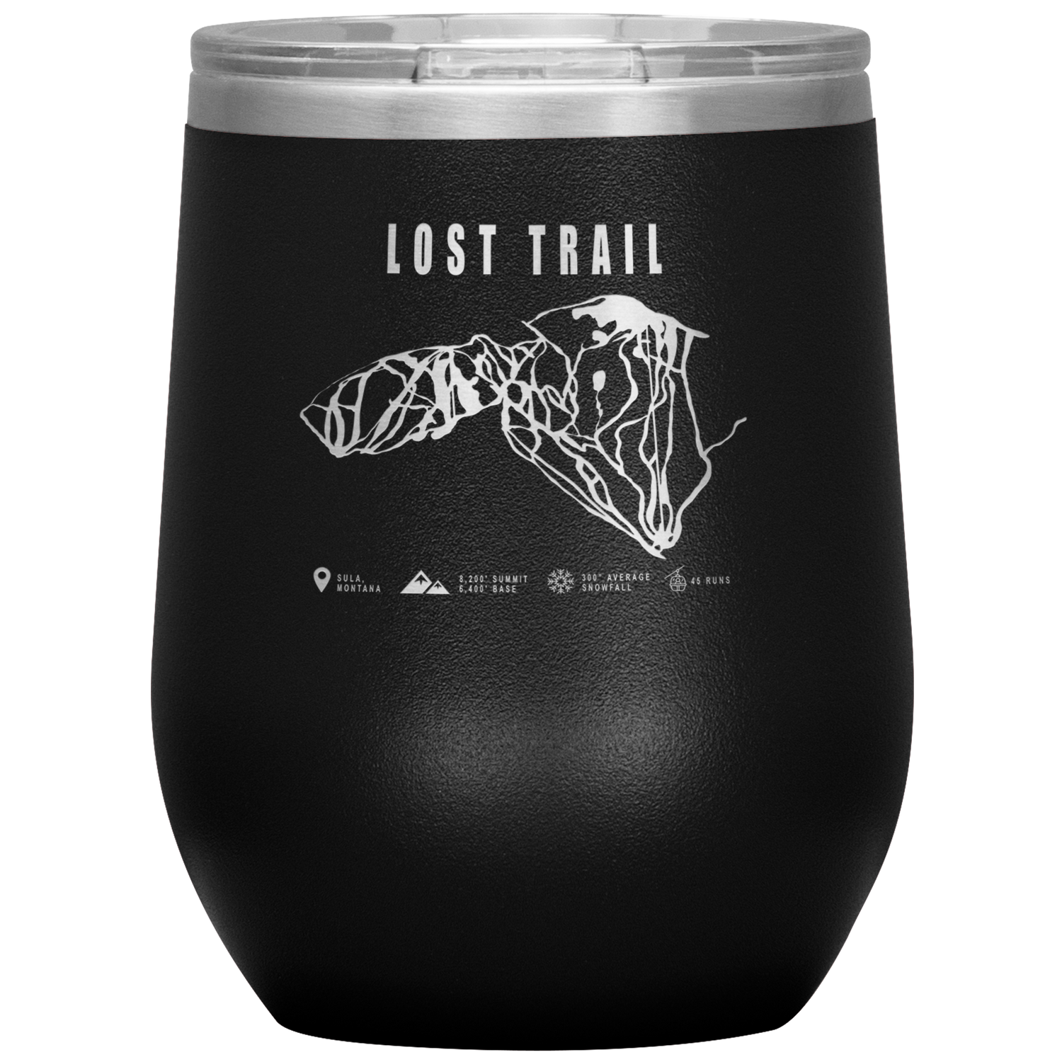 Lost Trail Montana Ski Trail Map Wine 12oz Tumbler