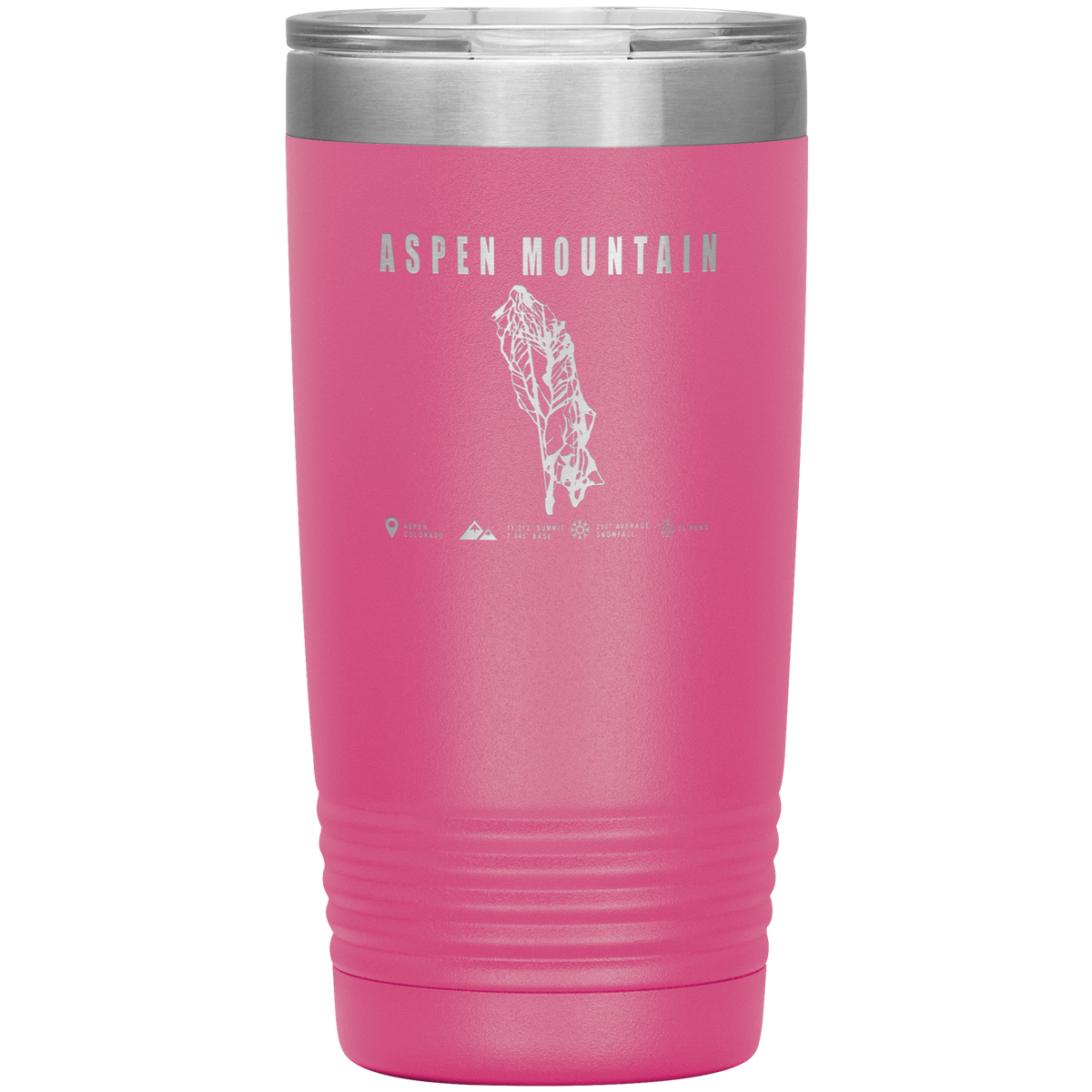 Aspen Mountain Colorado Ski Trail Map 20oz Tumbler - Powderaddicts