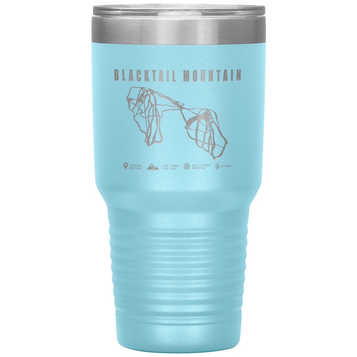Blacktail Mountain Montana Ski Trail Map 30oz Tumbler - Powderaddicts